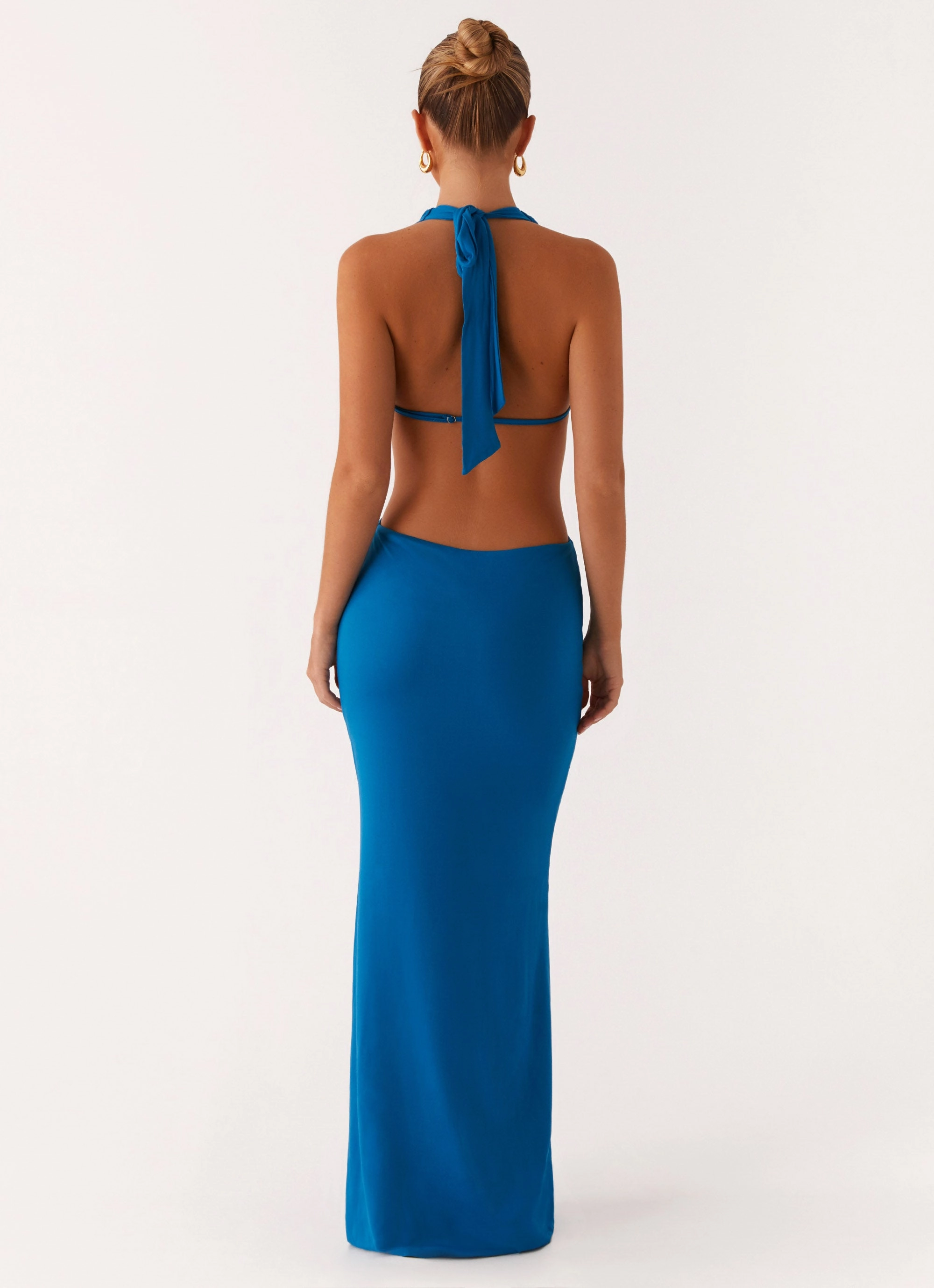 Flossy Maxi Dress - Royal Blue Weekend Fresh Flowy-Shape