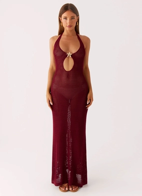 Side Ruching Moon Tide Maxi Dress - Violetta