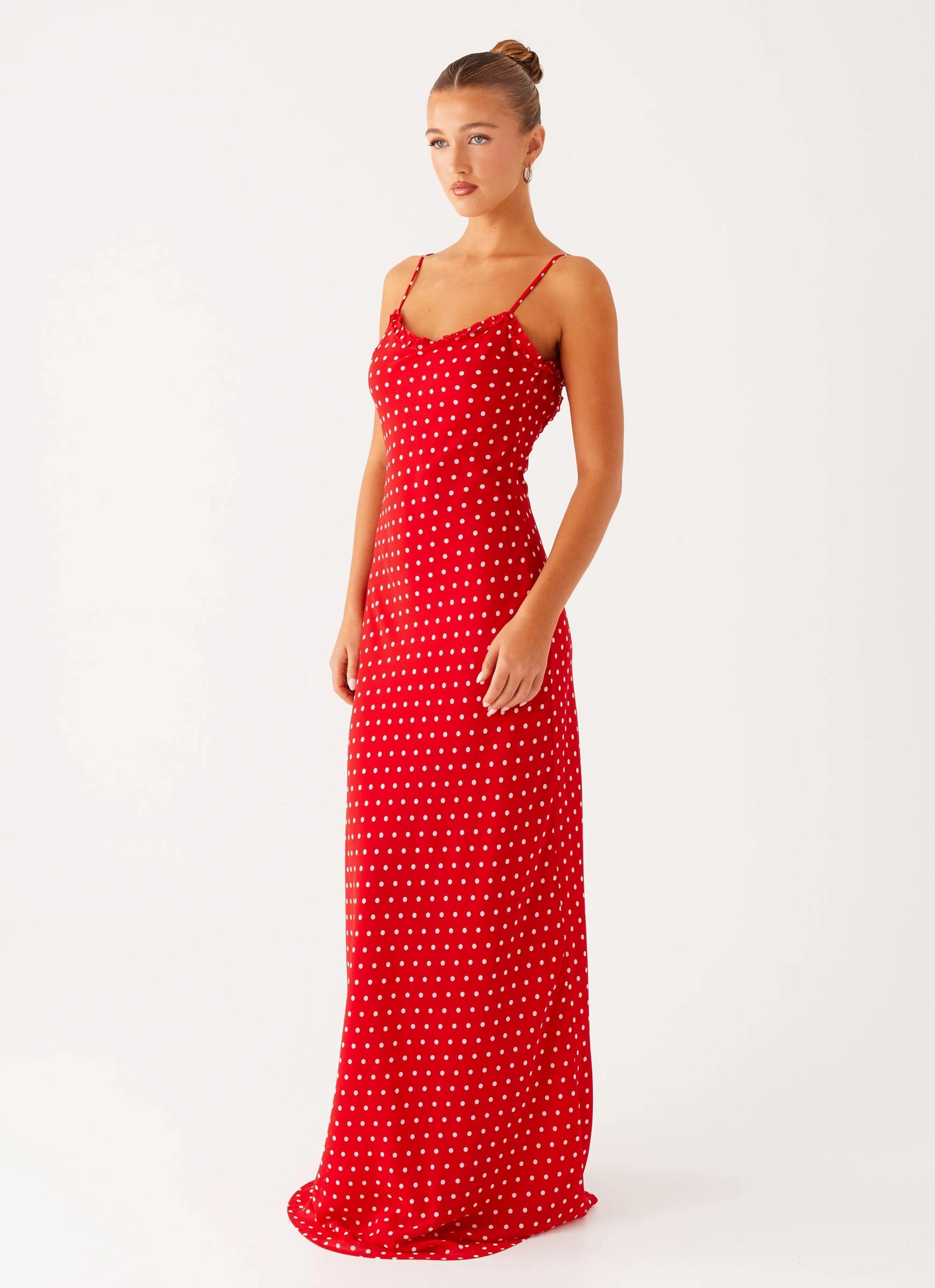 Pareo Maxi Dress - Red Polka Dot Cool Layers
