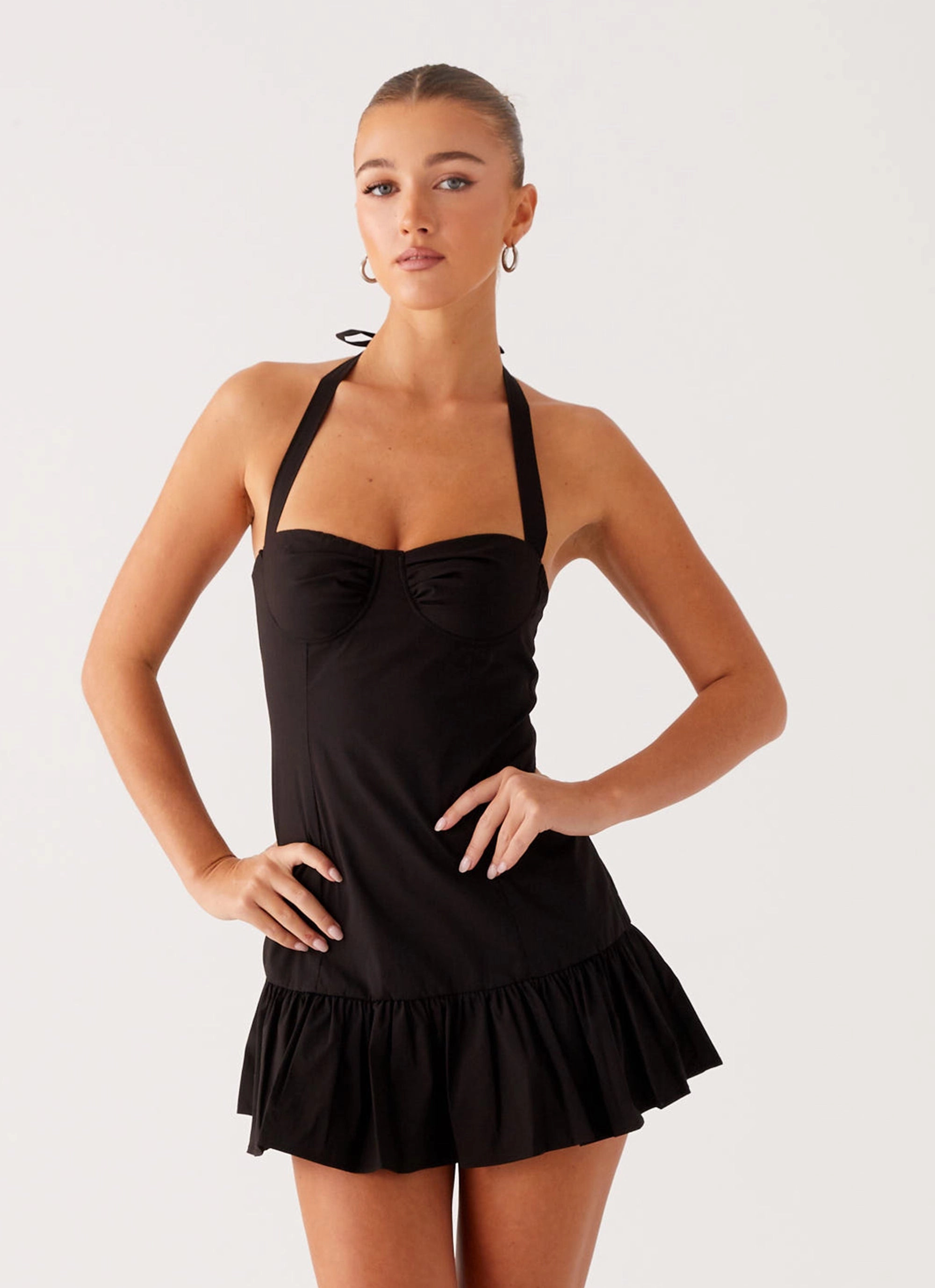 Cheryl Bustier Mini Dress - Black Perfect Fit Look Slim Form
