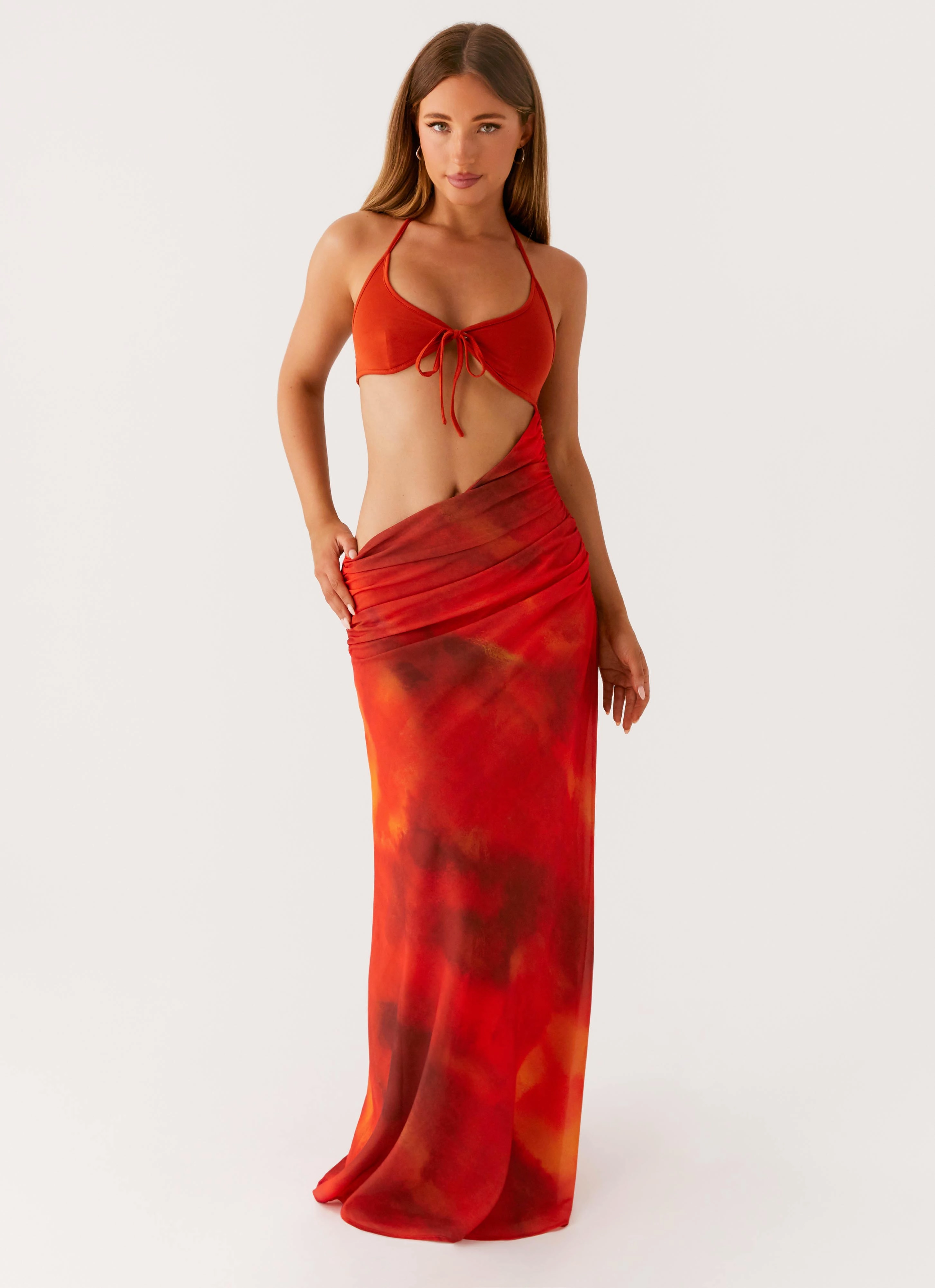 Elixis Maxi Dress - Scarlet Blur Smart and Stylish