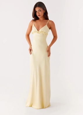 Elona Maxi Dress - Baby Yellow Texture Style Fashionable Look