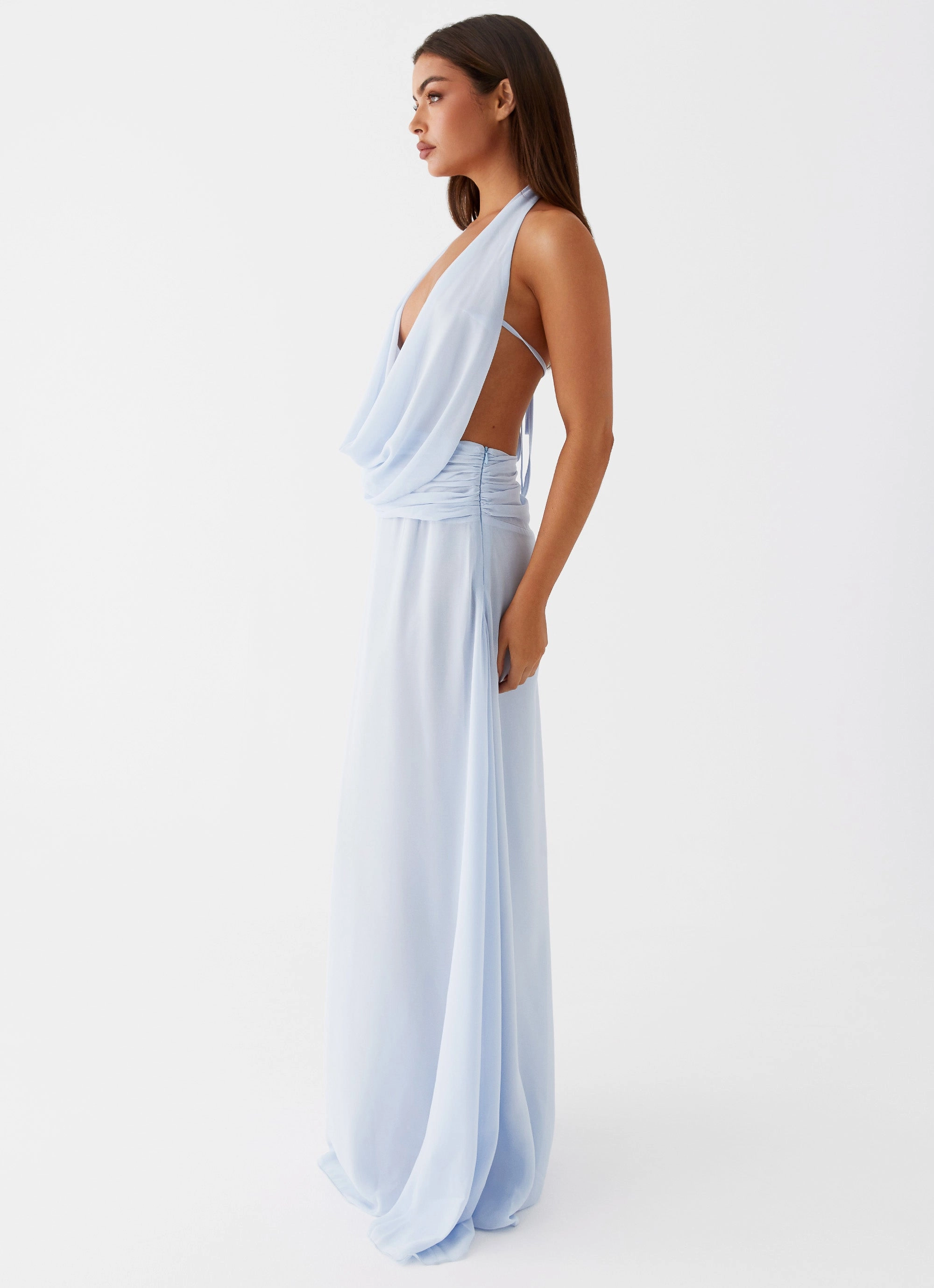 Sophisticated Look Subtle Glow Elysia Chiffon Maxi Dress - Baby Blue