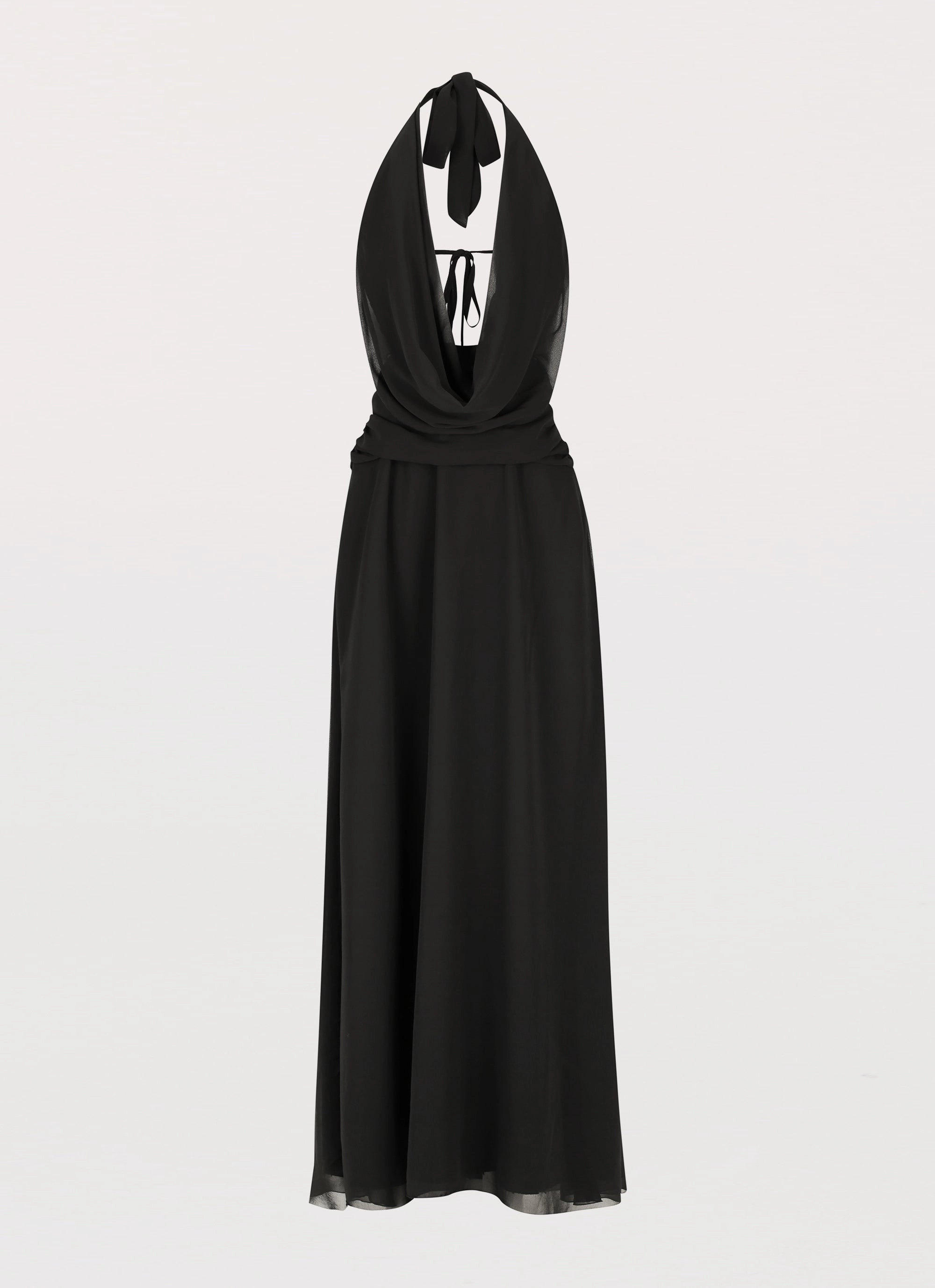 Minimal Harmony Elysia Chiffon Maxi Dress - Black