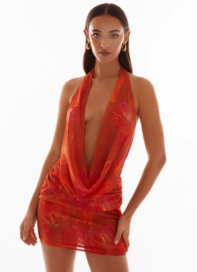 Elysia Chiffon Mini Dress - Amber Easy Go Easy Mood