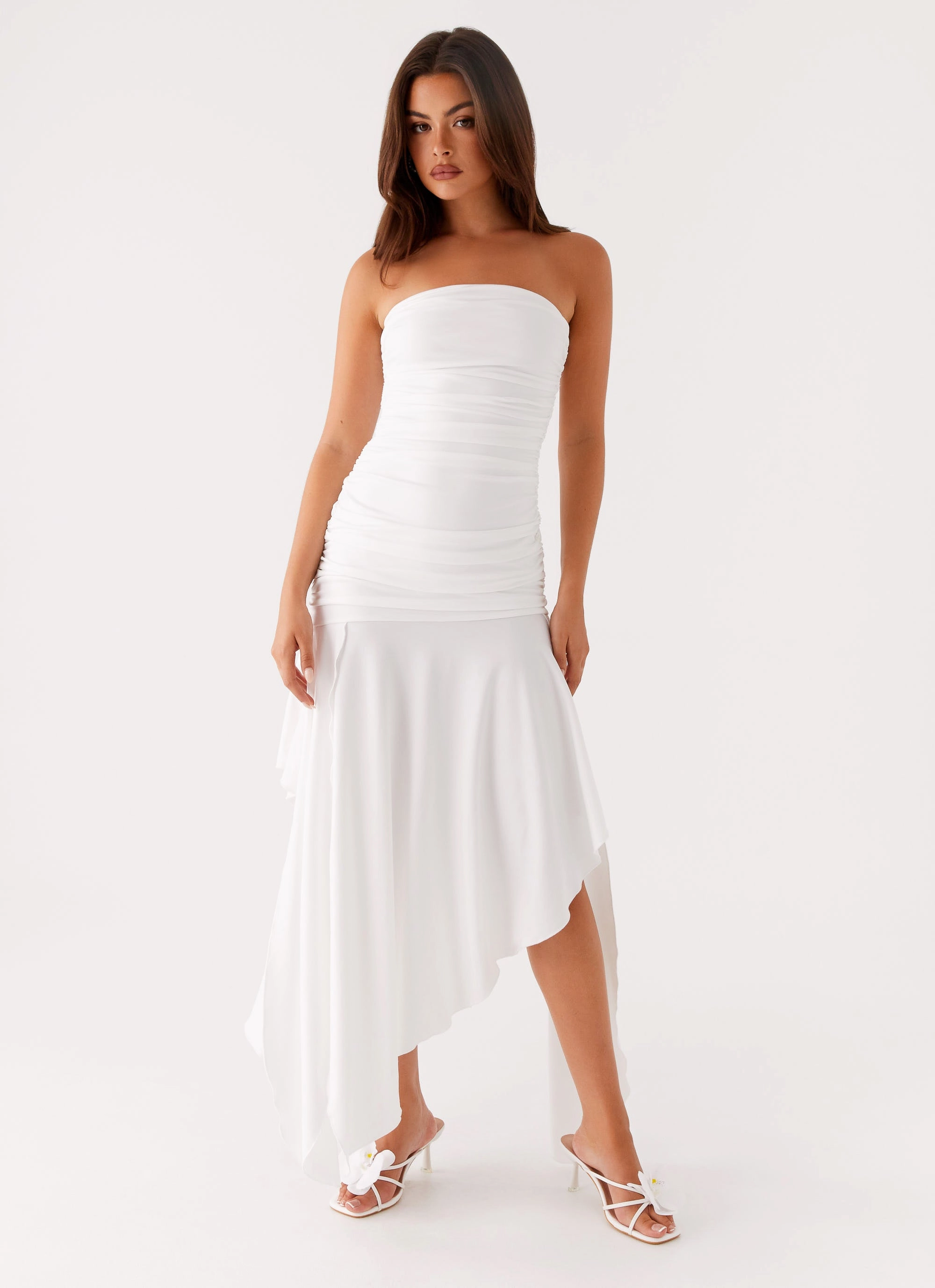 Ora Strapless Maxi Dress - White Street Mood Daily Silhouette