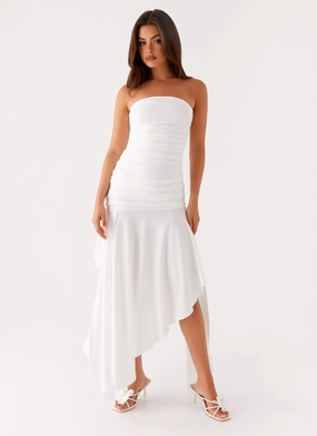 Ora Strapless Maxi Dress - White Street Mood Daily Silhouette