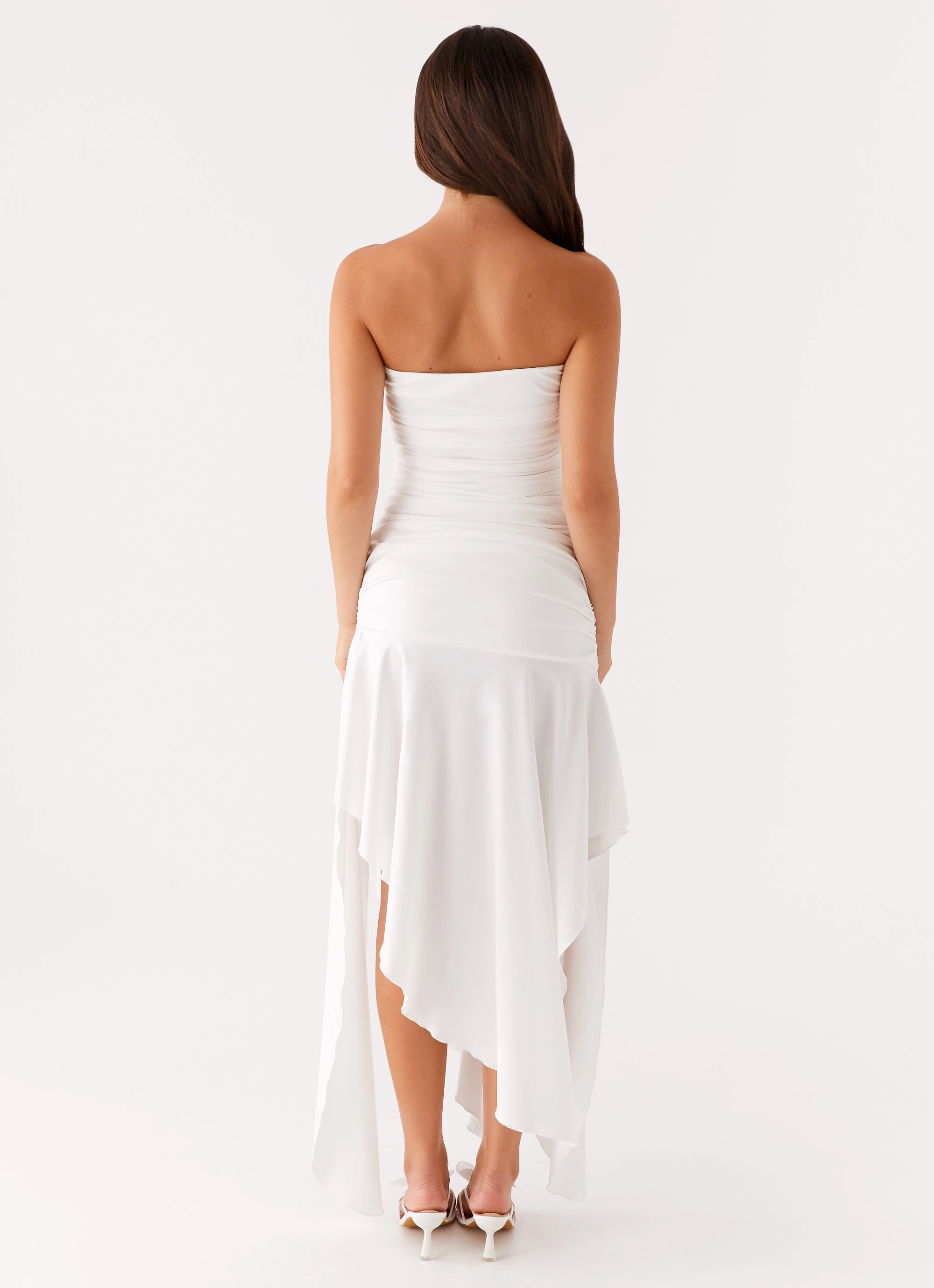 Ora Strapless Maxi Dress - White Cozy Base Youthful Style