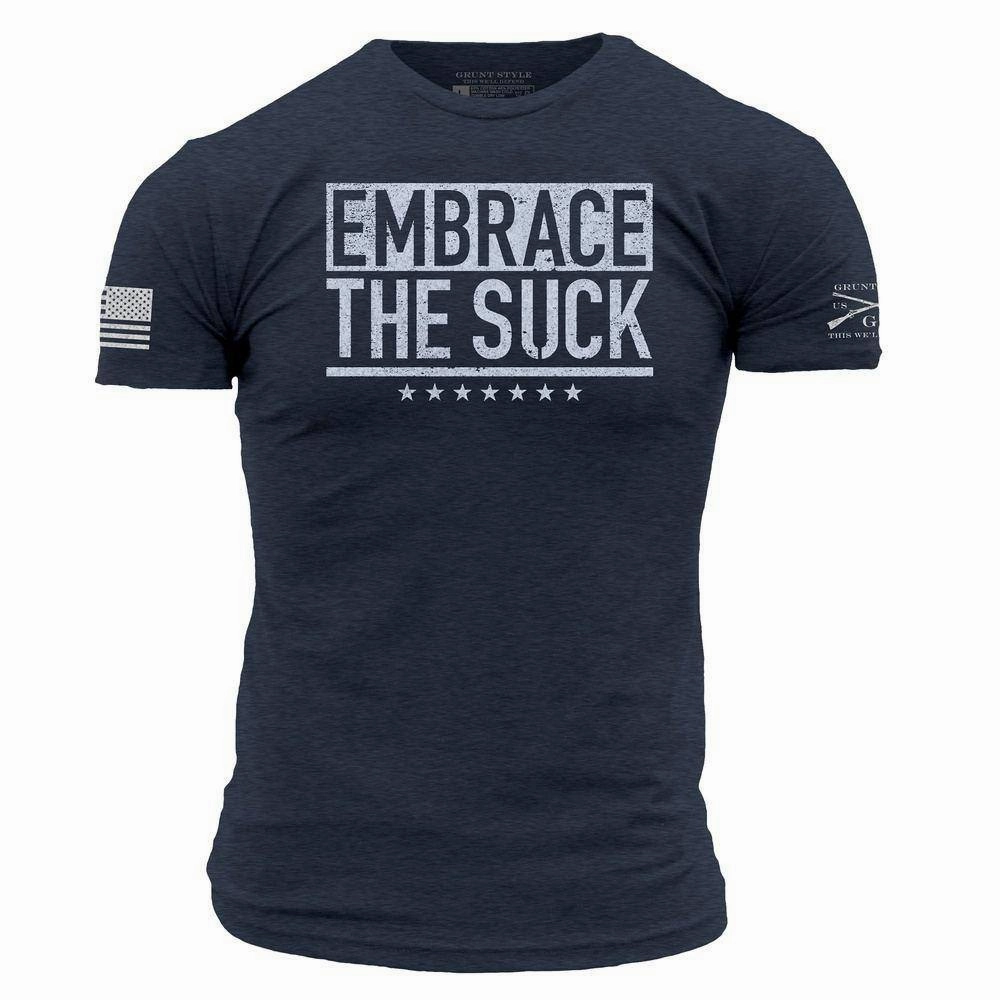 Timeless Comfort Wear Trendy Fabric Embrace The Suck T-Shirt - Midnight Navy