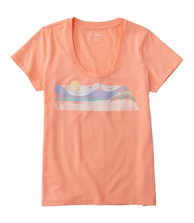 Fashion Layering Soft Stretch Supima Tee Scoopneck Short Sleeve Graphic Women's Regular