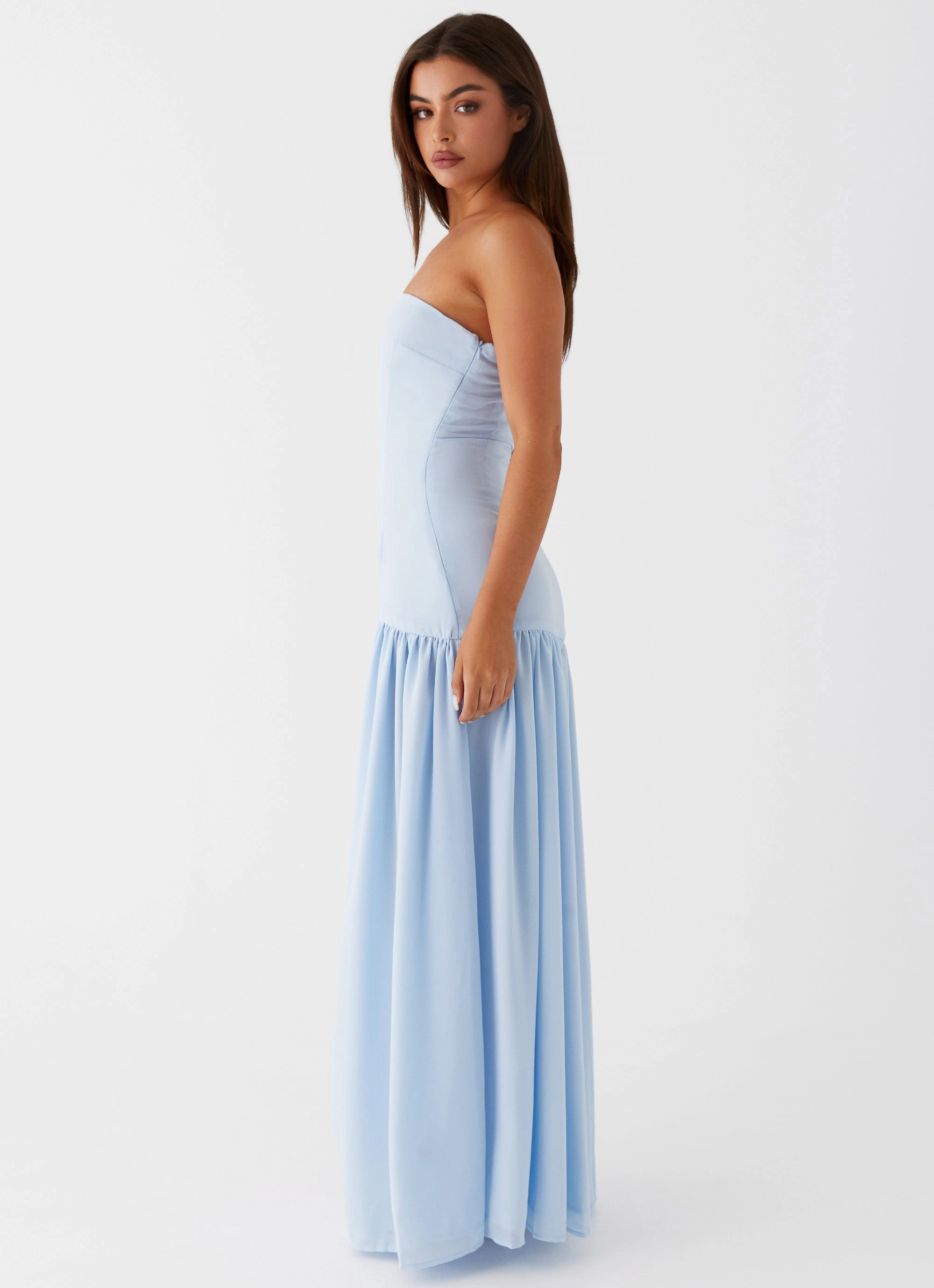 Eden Strapless Maxi Dress - Blue Perfect Shape Body Ease