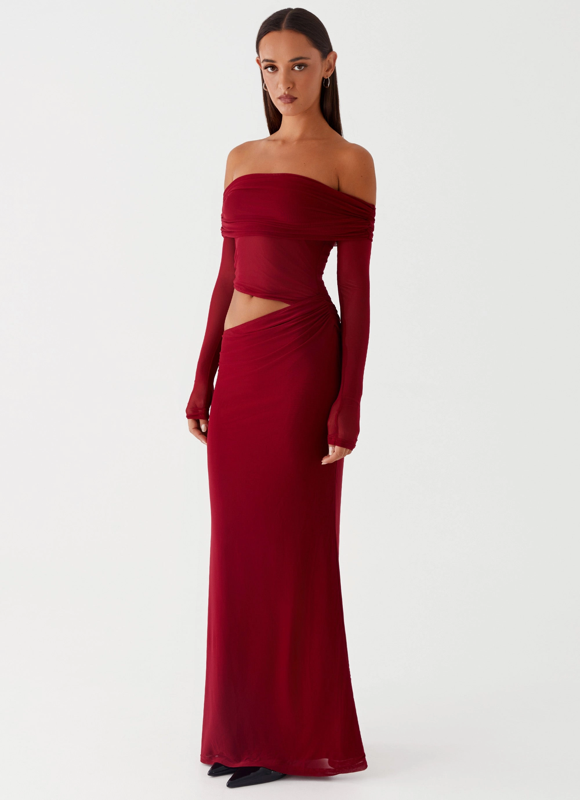 Softly Structured Emery Maxi Dress - Cherry Red