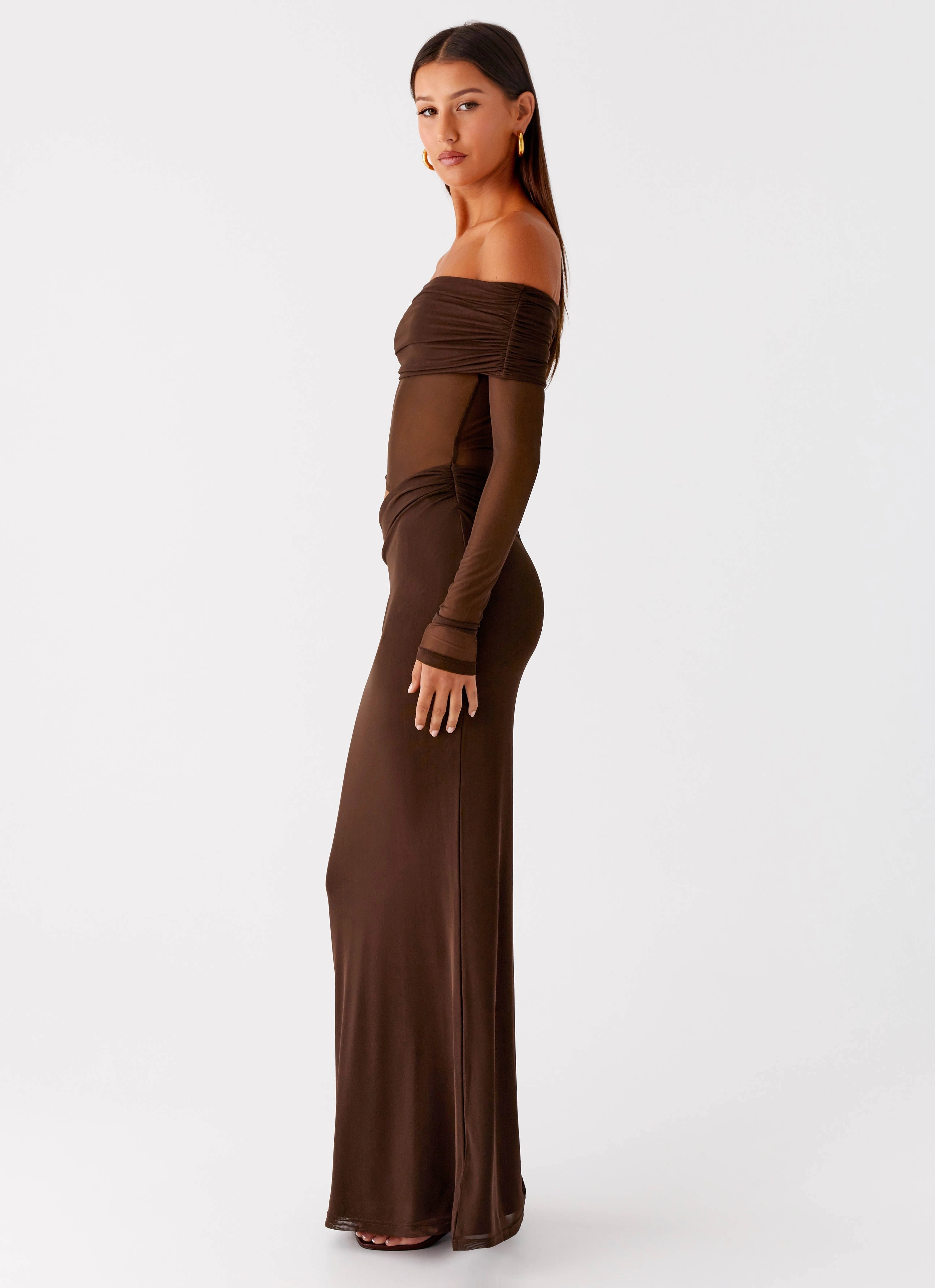Emery Maxi Dress - Chocolate DurableStitching Back-Zip