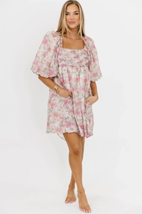 Emma Babydoll Mini Dress in Pink *Final-Sale* Contemporary Wear Refined Finish