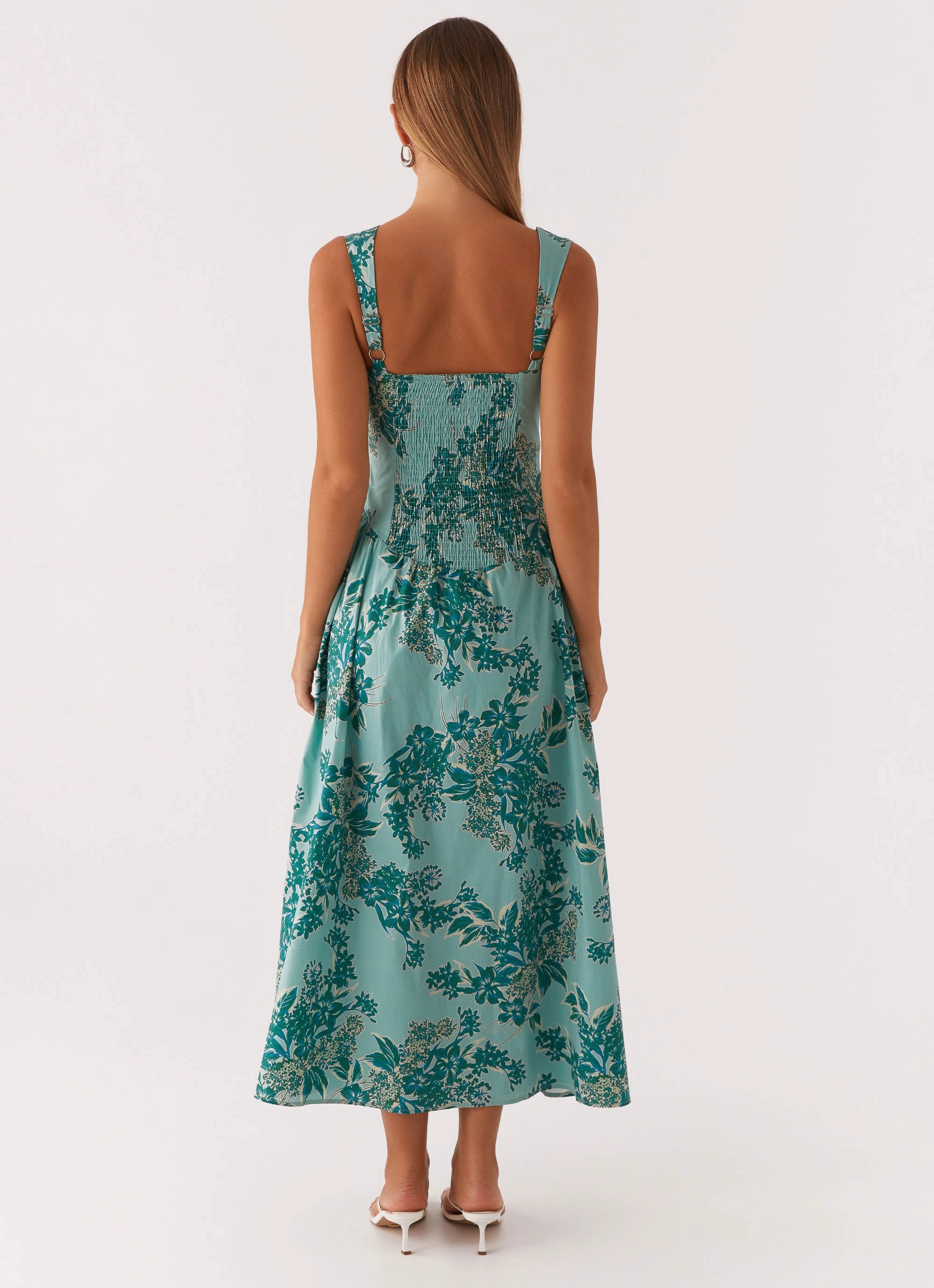 Multi Season Sleek Appearance Emmalina Midi Dress - Cloud Nine Floral