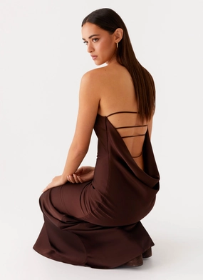 Endless Nights Maxi Dress - Chocolate Non-Iron