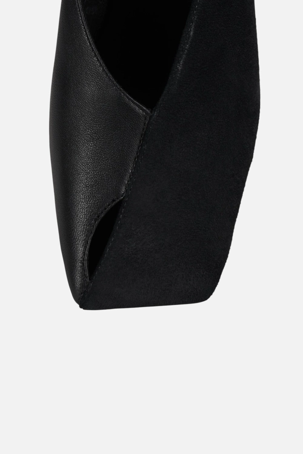 Jeffrey Campbell Hoof-It in Black Suede Combo Polished Design Open Toe Pumps