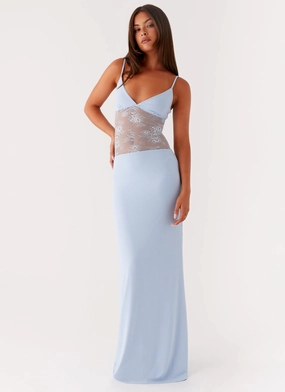 Envy Maxi Dress - Blue soft elegance foldable