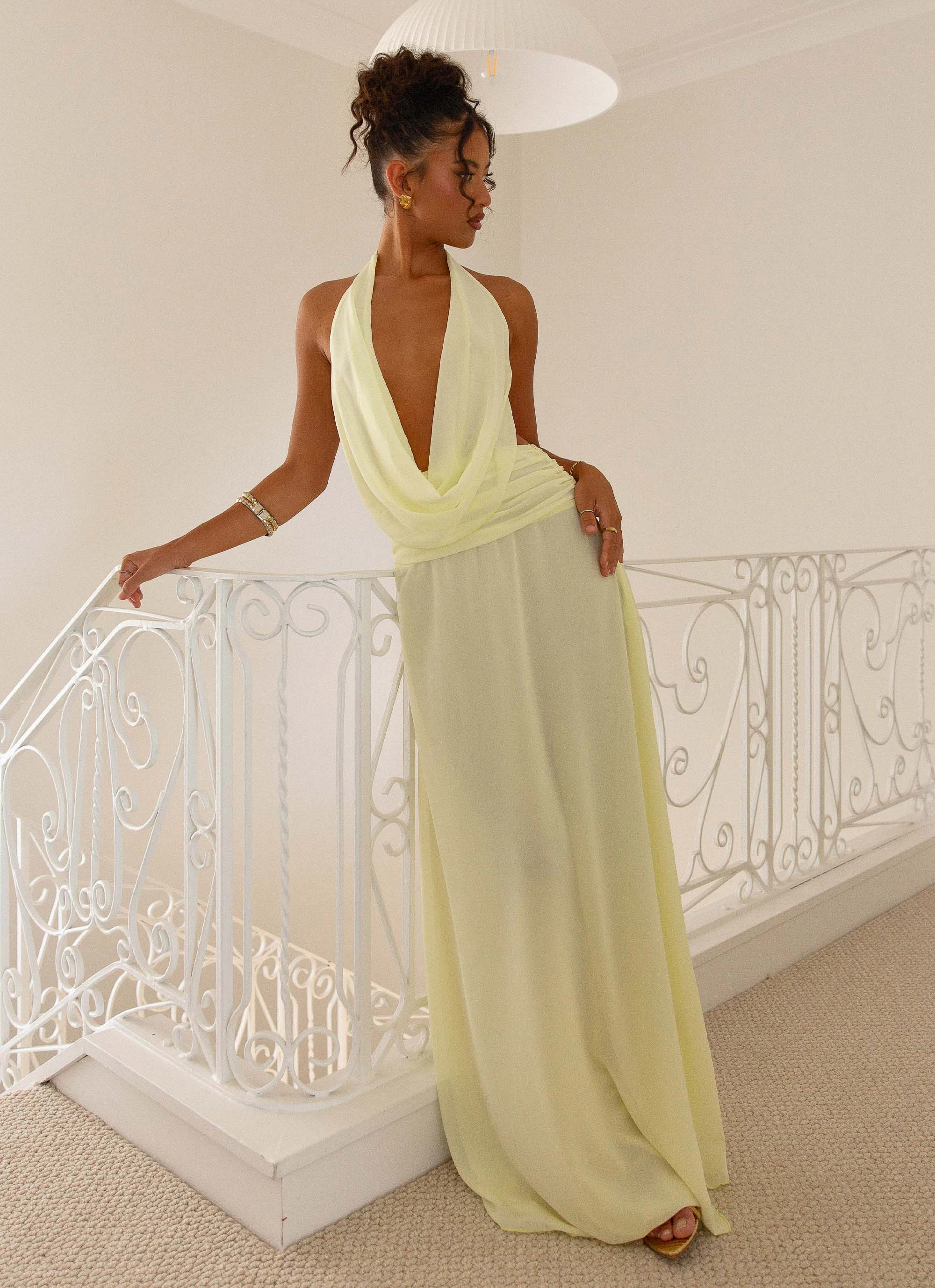 Cool Form Relax Form Elysia Chiffon Maxi Dress - Lemon