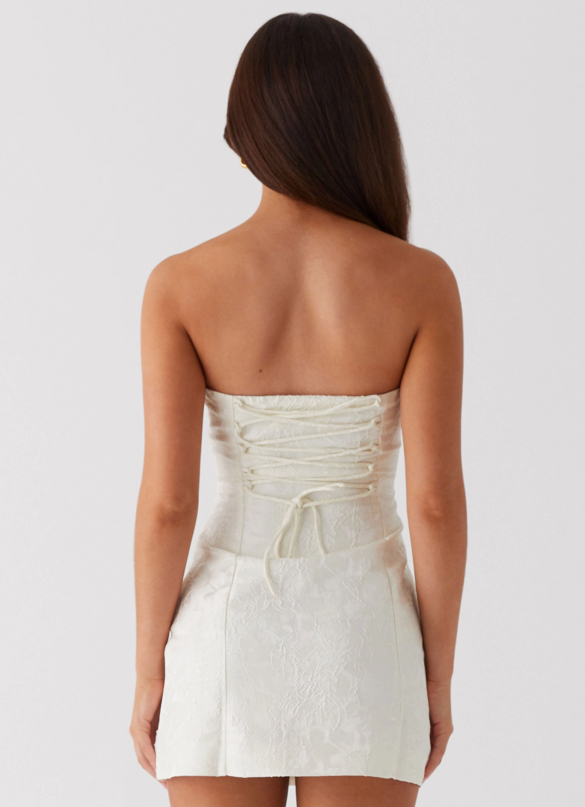 Soft Harmony Polished and Elegant Eternity Strapless Mini Dress - Ivory