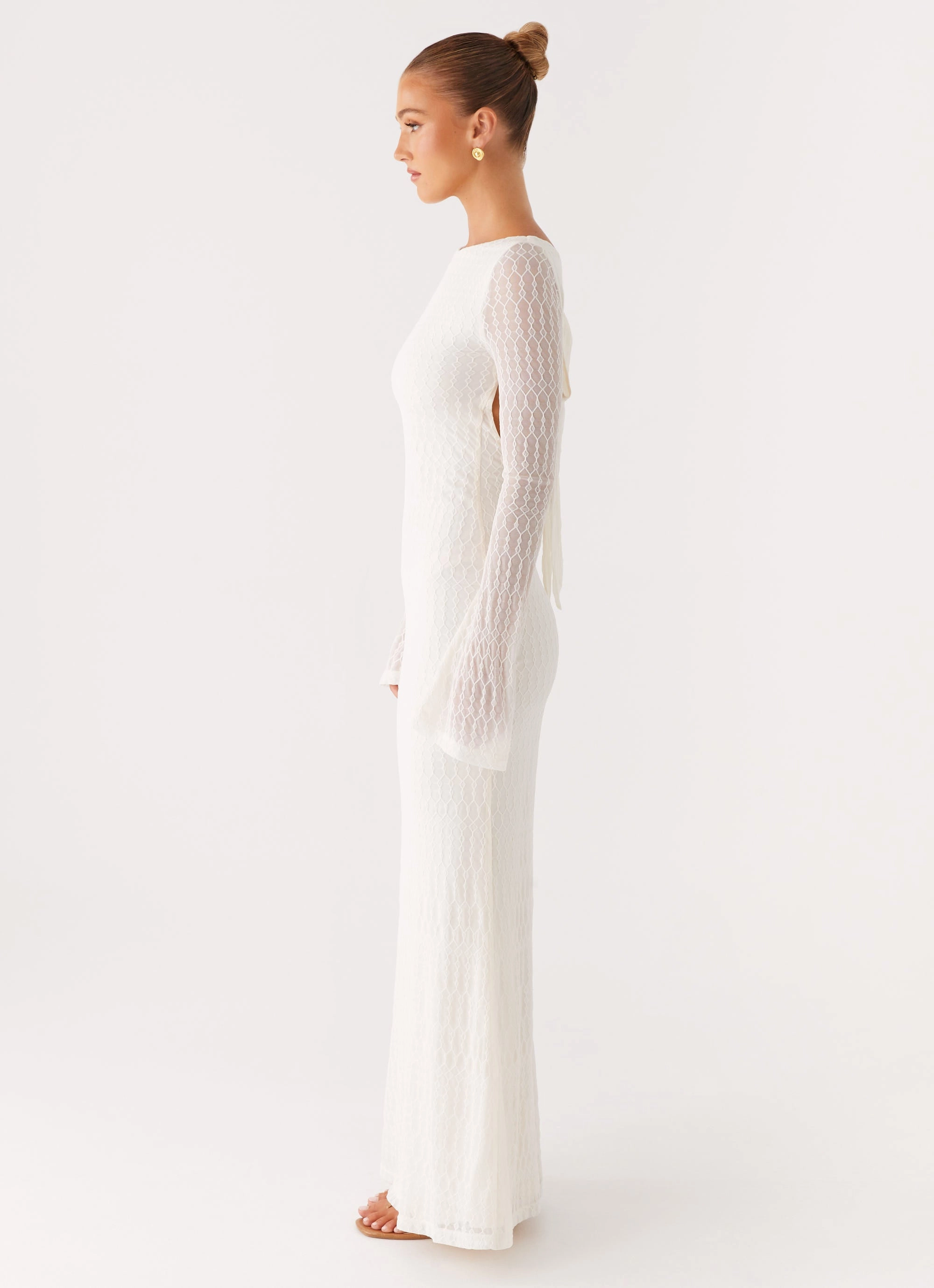 Silk Air Family Joy Ethereal Long Sleeve Maxi Dress - Ivory