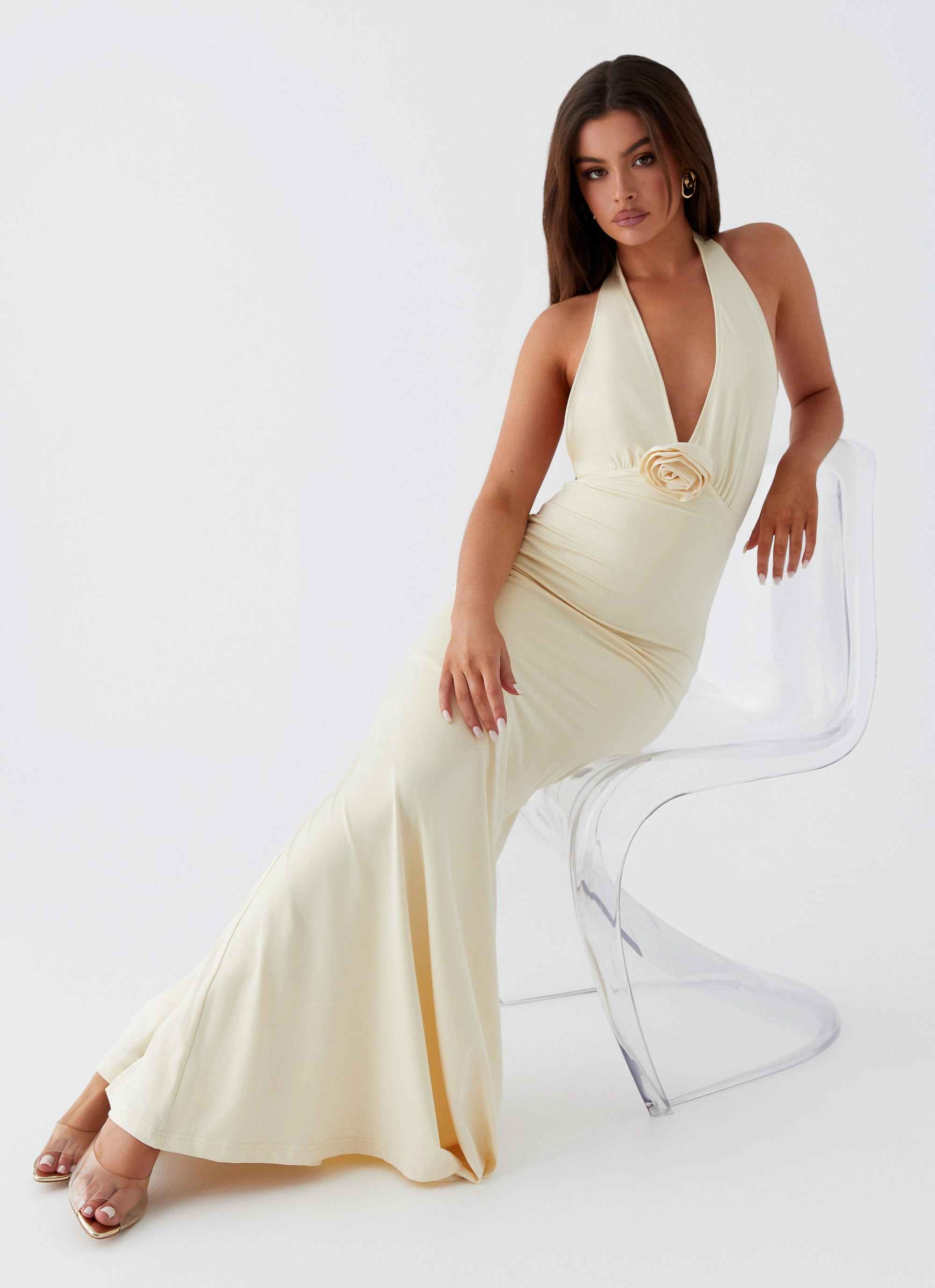 Eliza Rose Maxi Dress - Yellow Flap-Detail