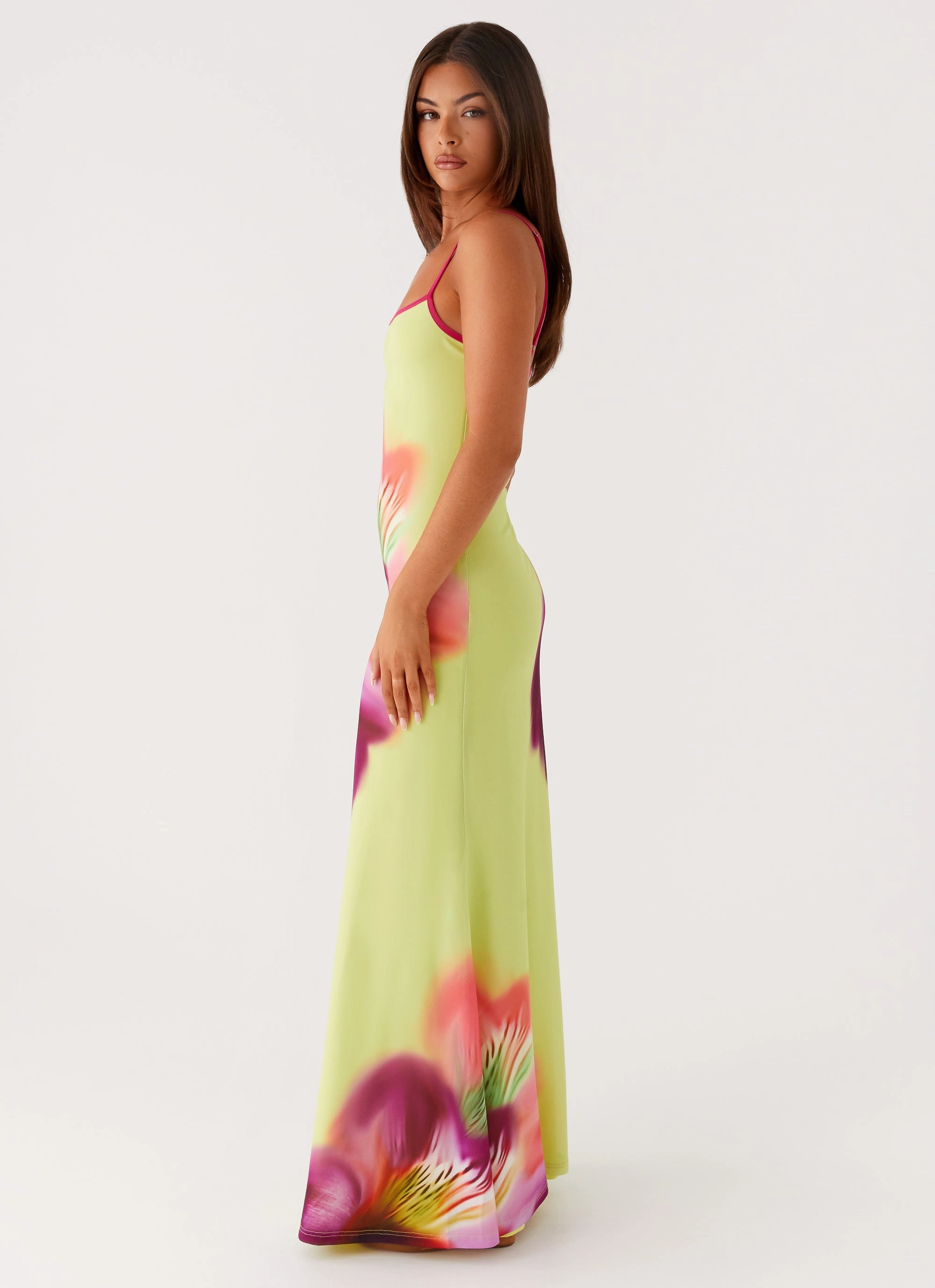 Everett Maxi Dress - Green Tropical Clean Flow Flattering Comfort Wear