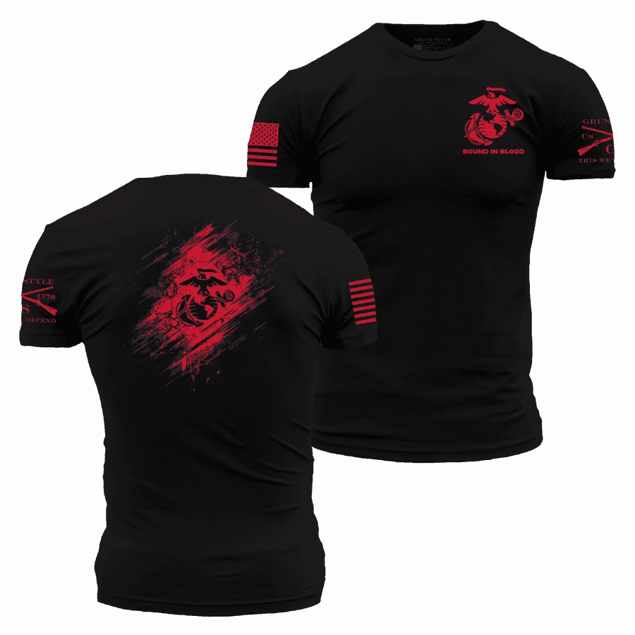 Casual Comfort Top USMC - Bound In Blood T-Shirt - Black