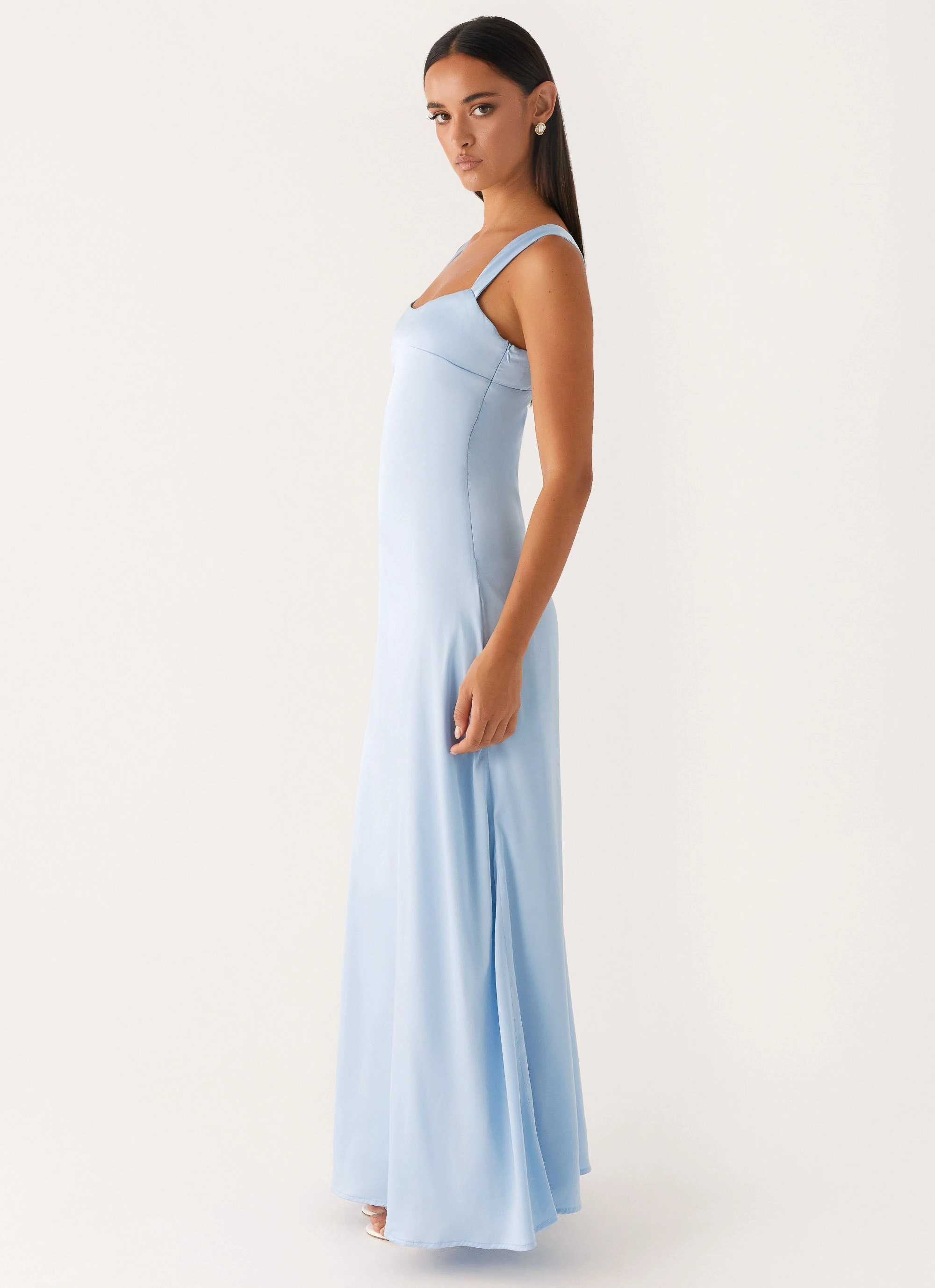 Air Layer Odette Satin Maxi Dress - Blue