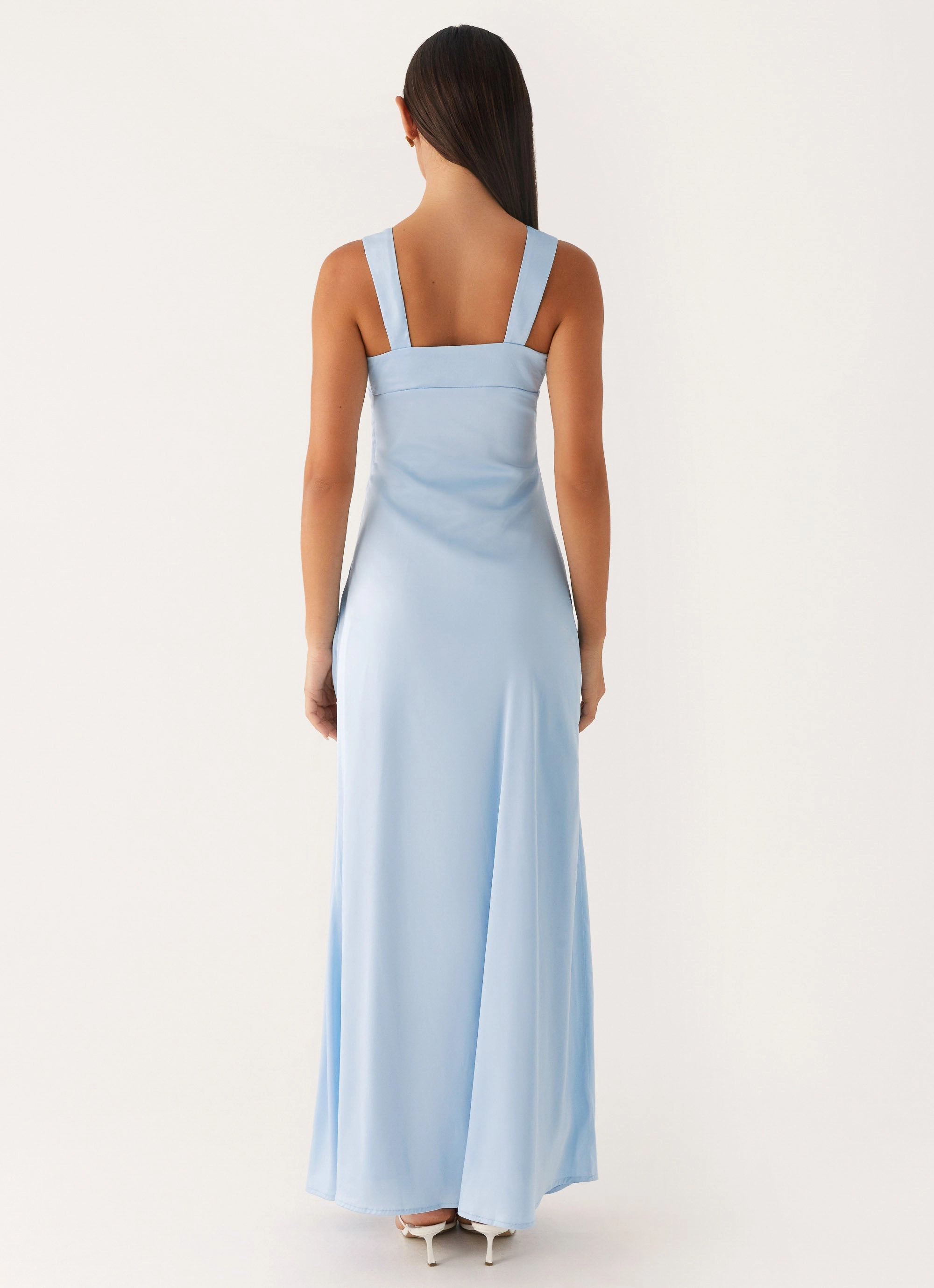 Easy Pick Odette Satin Maxi Dress - Blue