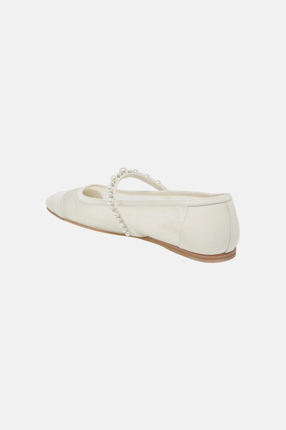 Dolce Vita Rollin Pearl Ballet Flats in White Mesh Breathable Ventilation