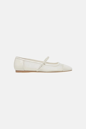 Dolce Vita Rollin Pearl Ballet Flats in White Mesh Trend Comfort Design