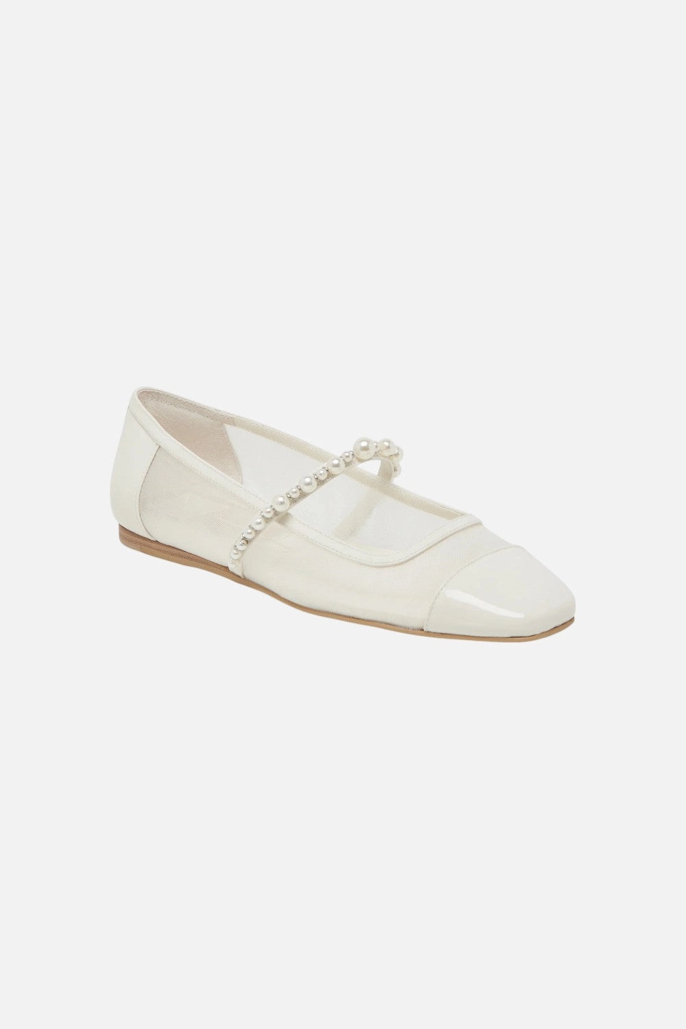 Dolce Vita Rollin Pearl Ballet Flats in White Mesh Perfect Cushion