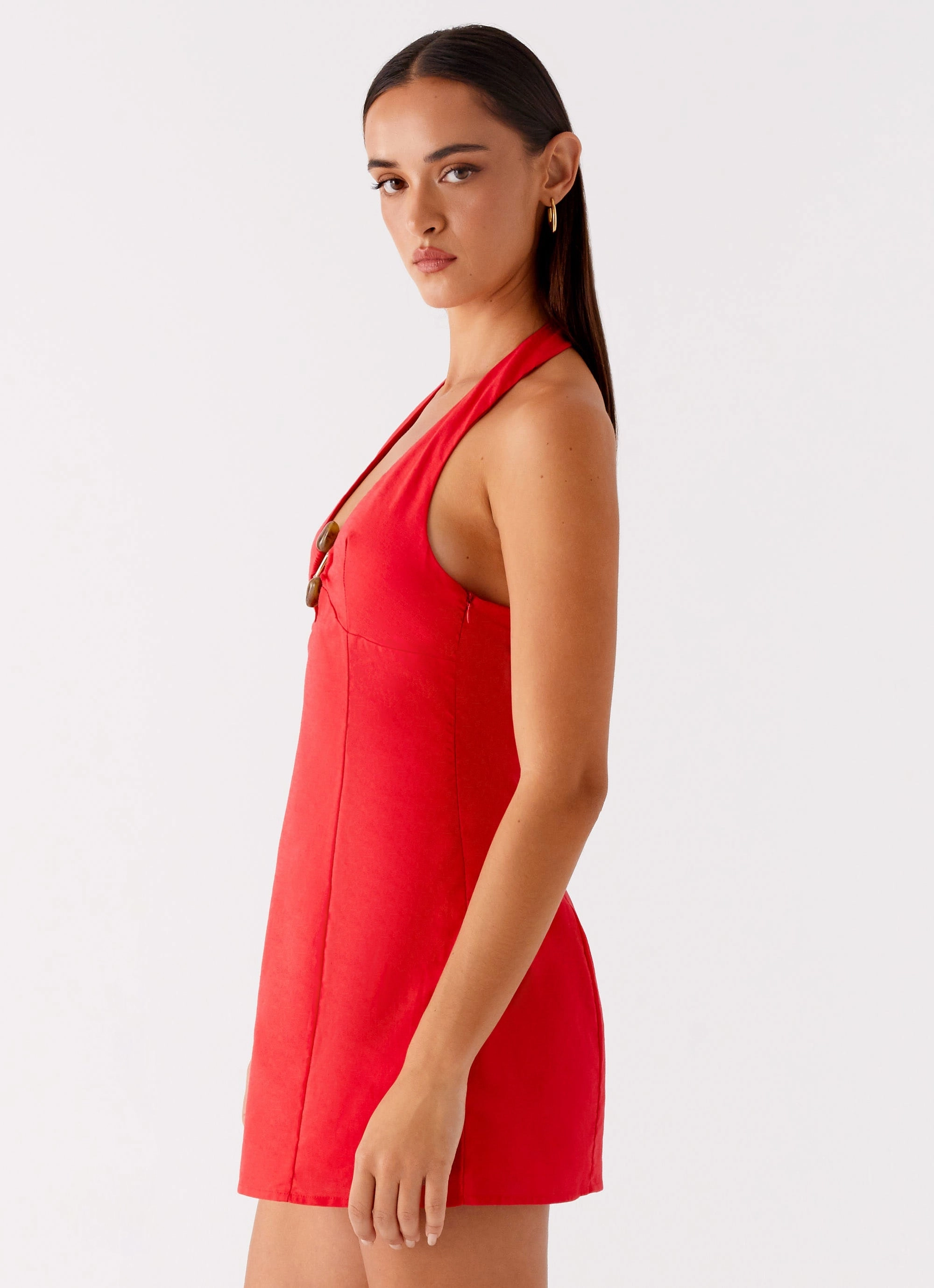 Countryside-Style spring fresh Roxe Mini Dress - Red