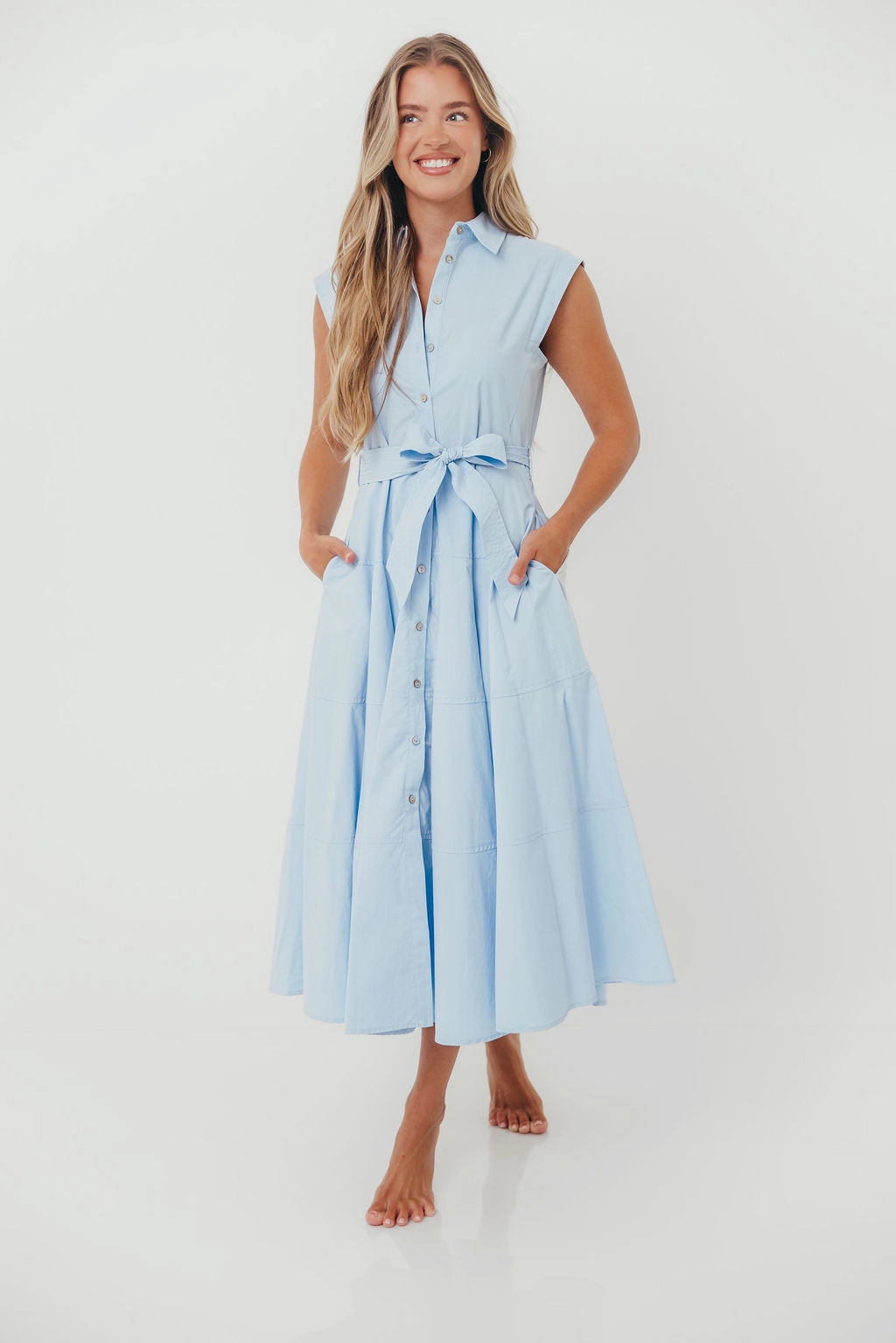 AnnaLynne Midi Dress in Baby Blue Fresh Aesthetic