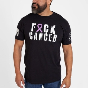 Compact Stitch Pattern F*ck All Cancer T-Shirt - Black