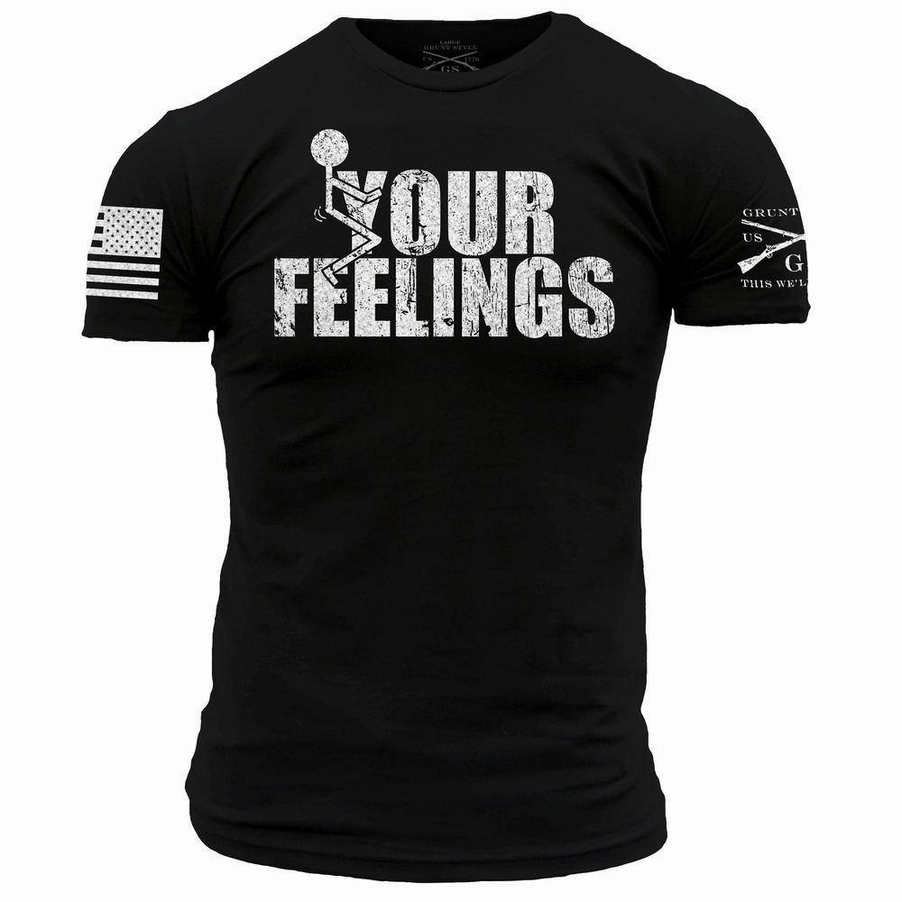 skinny but not tight F*ck Your Feelings T-Shirt - Black