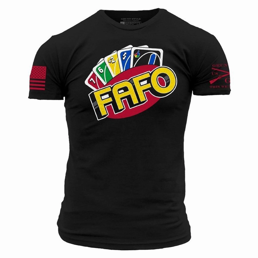 FAFO Wild Card T-Shirt - Black Anti Odor Technology Temperature Regulating Fabric