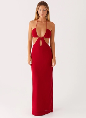 Hallie Maxi Dress - Red Simple yet chic gown spring fashion