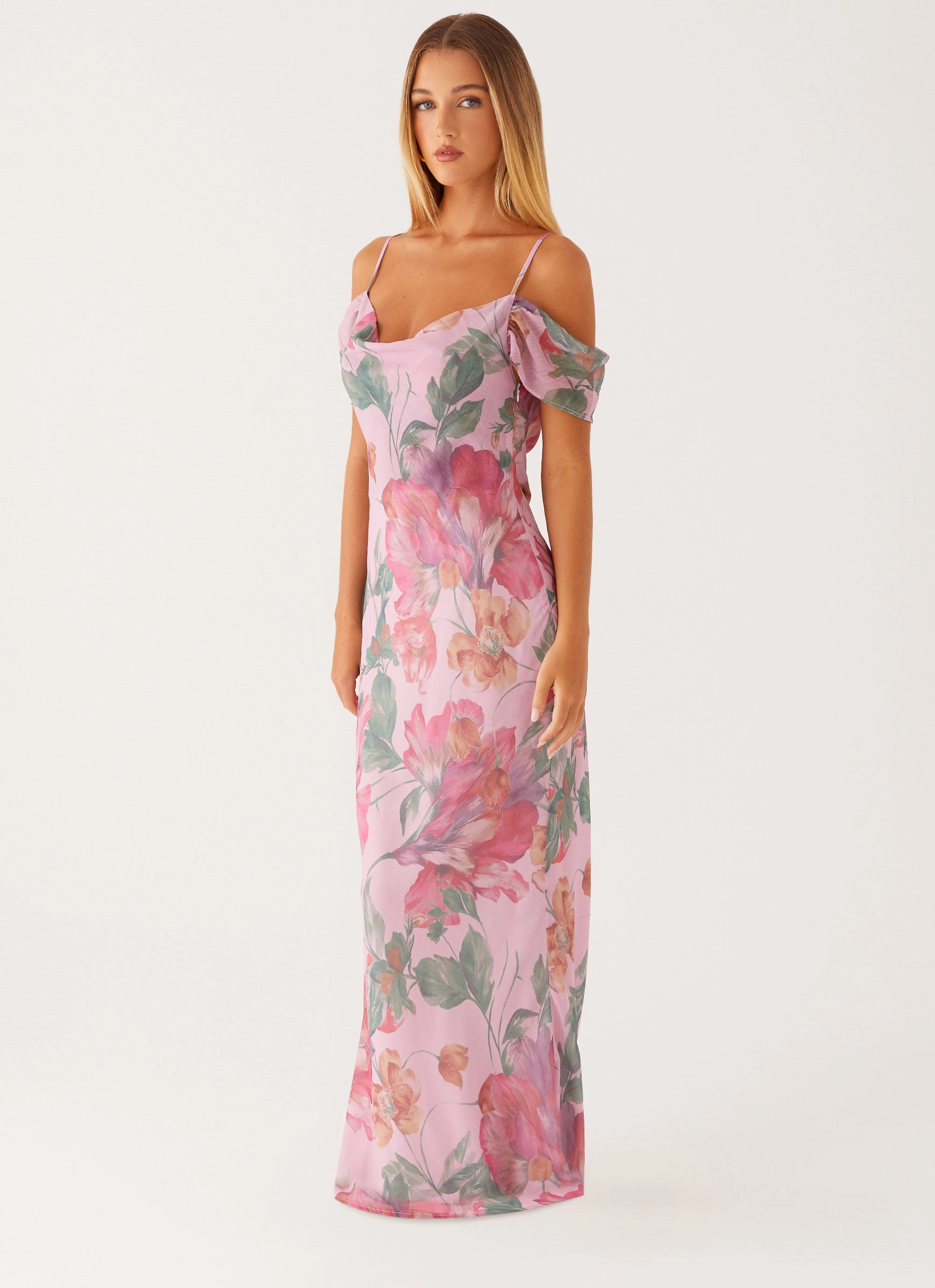 Polished office dress Seline Maxi Dress - Pink Floral