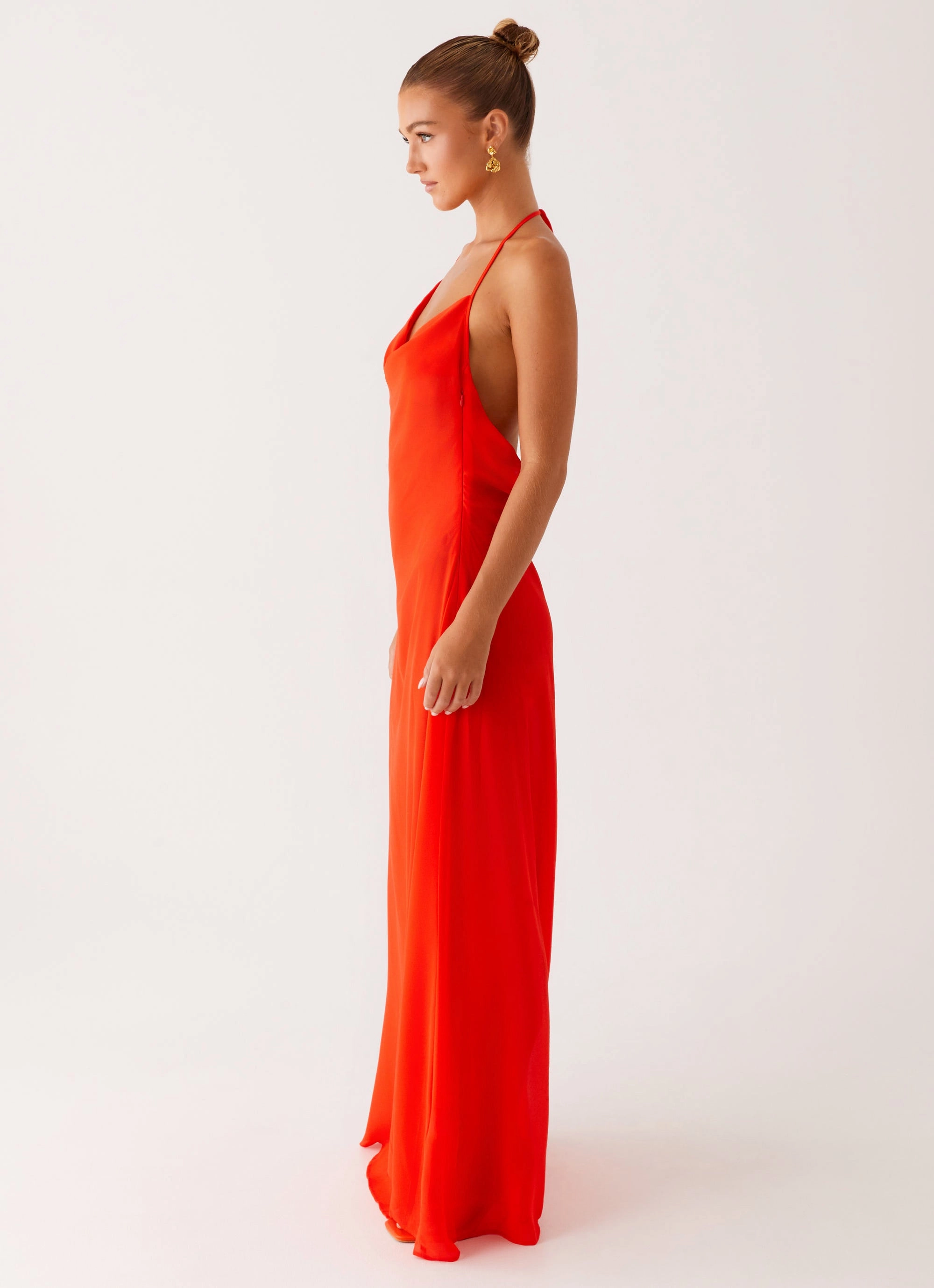Sophisticated Wear Street-Style Fantasy Maxi Dress - Orange