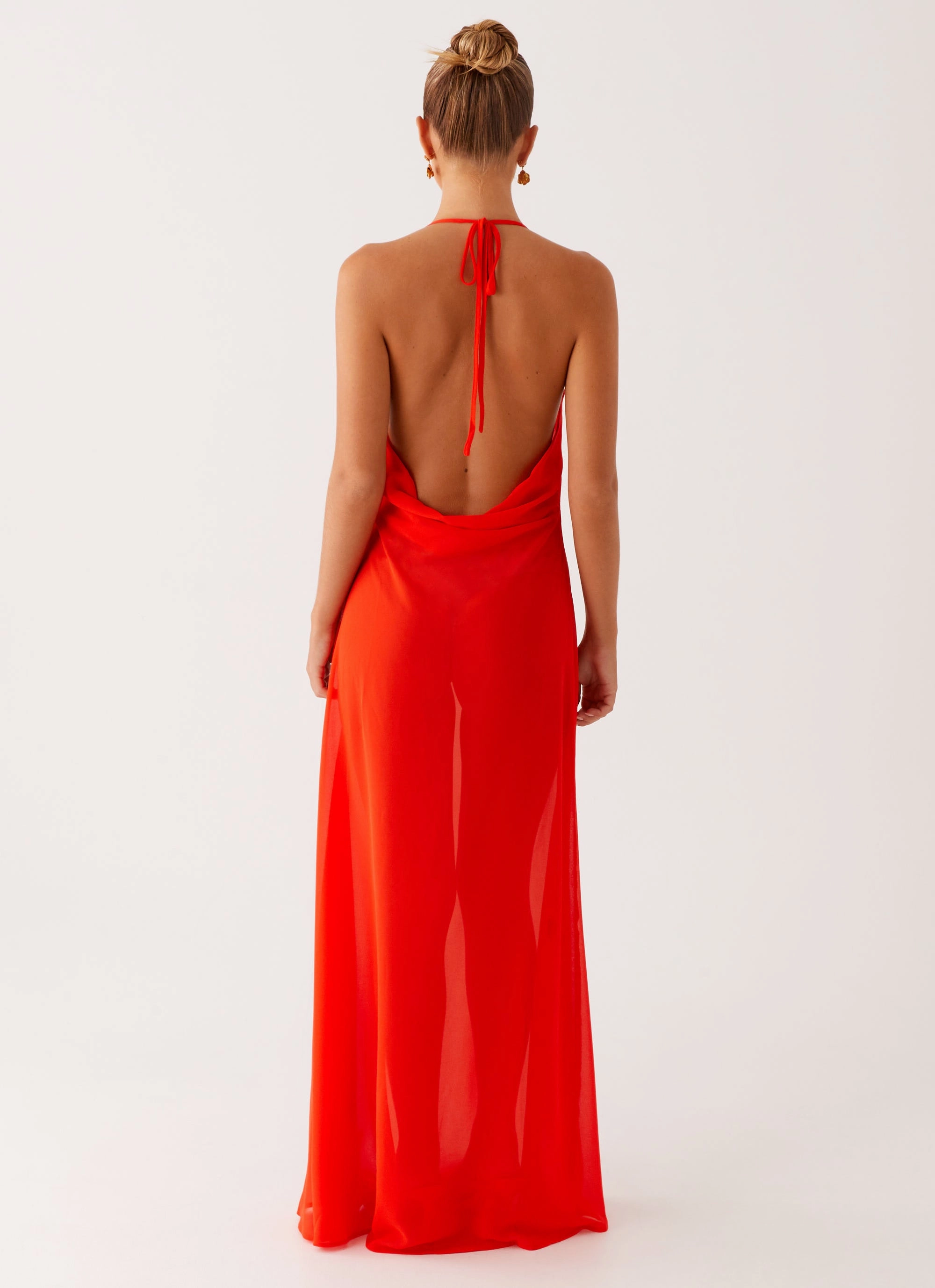 Chic Layered Wear Fresh Flow Fantasy Maxi Dress - Orange