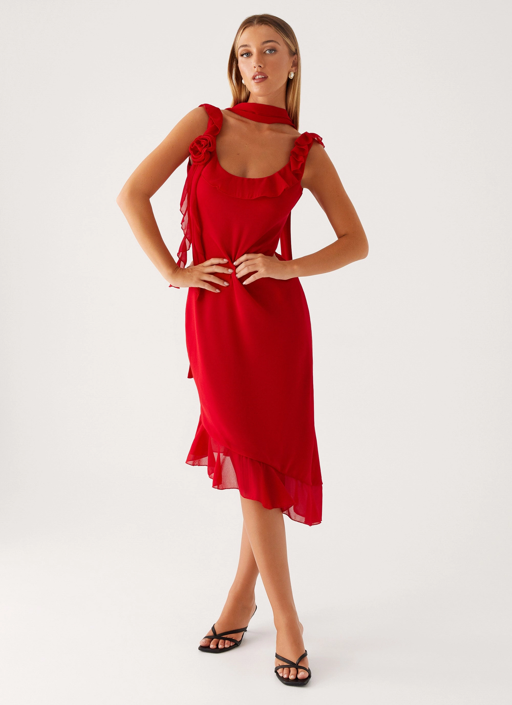 Flexible Style Fariday Midi Dress - Red