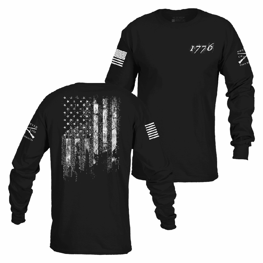 1776 Flag Long Sleeve - Black Unique Style