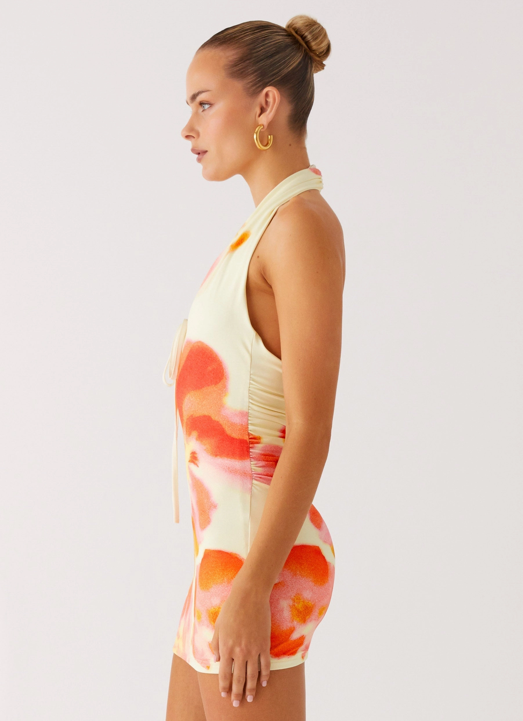 Raglan-Sleeve Know You Better Mini Dress - Mimosa Blossom