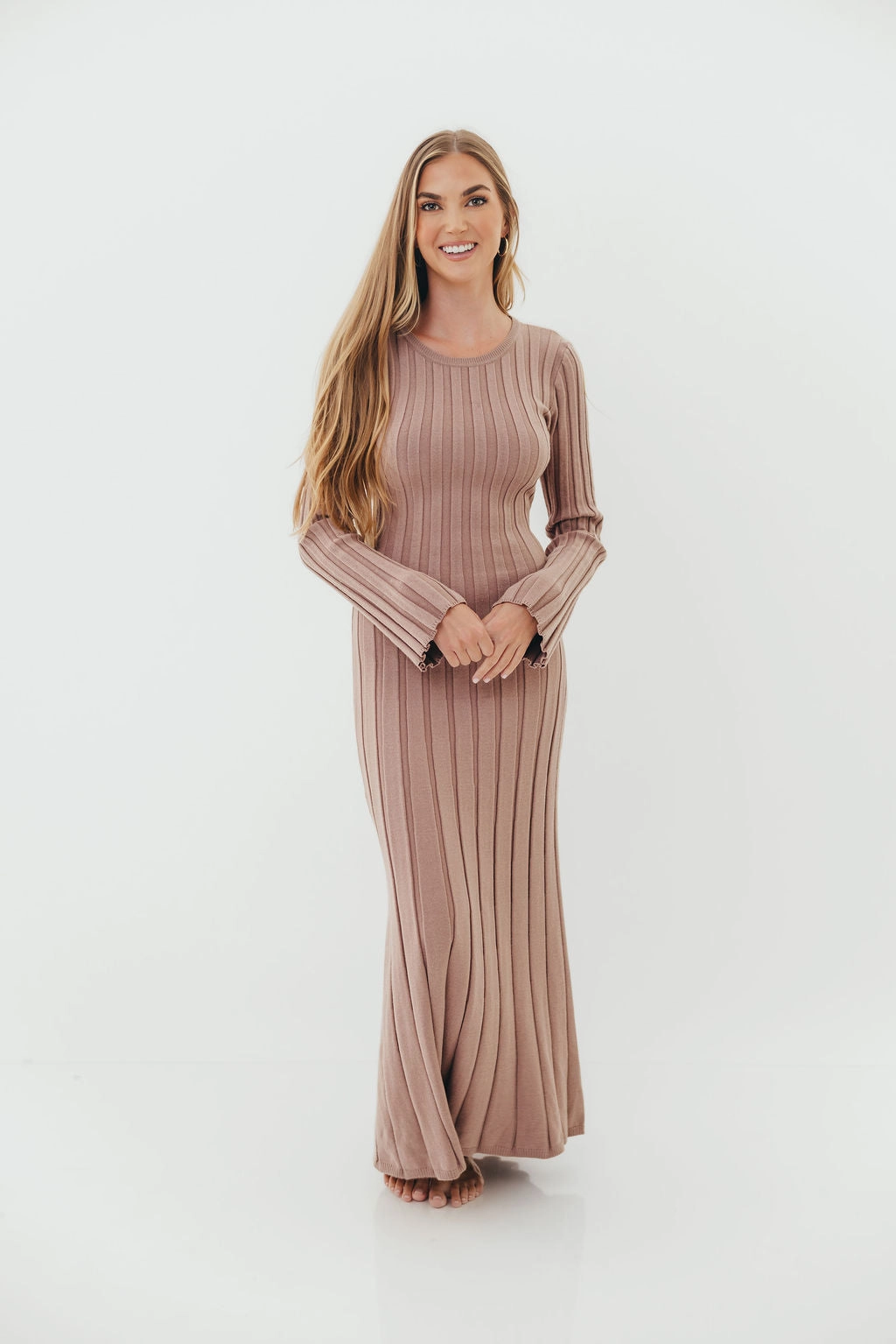 Sweetheart-Neck MoistureWickingTechnology Colette Luxe Maxi Dress in Dusty Mauve