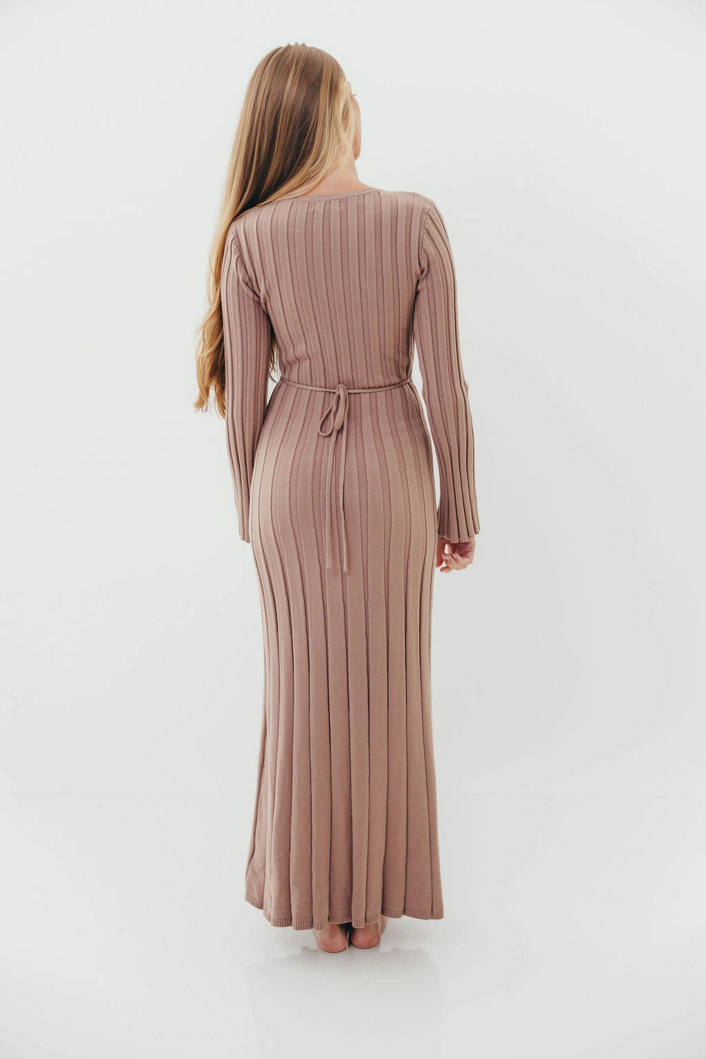 Colette Luxe Maxi Dress in Dusty Mauve Clean Structure Sculpted Fit