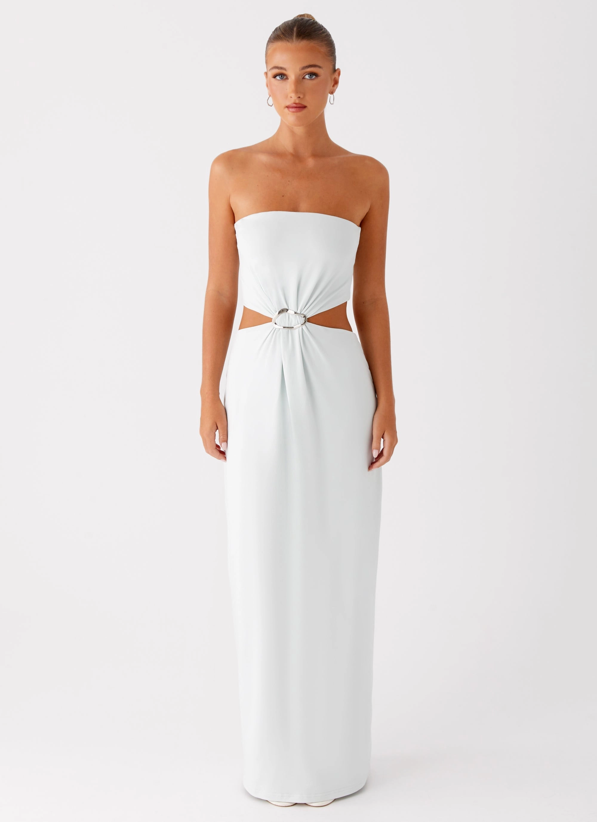 Mayfair Maxi Dress - Mint Slim Touch Textured Flow
