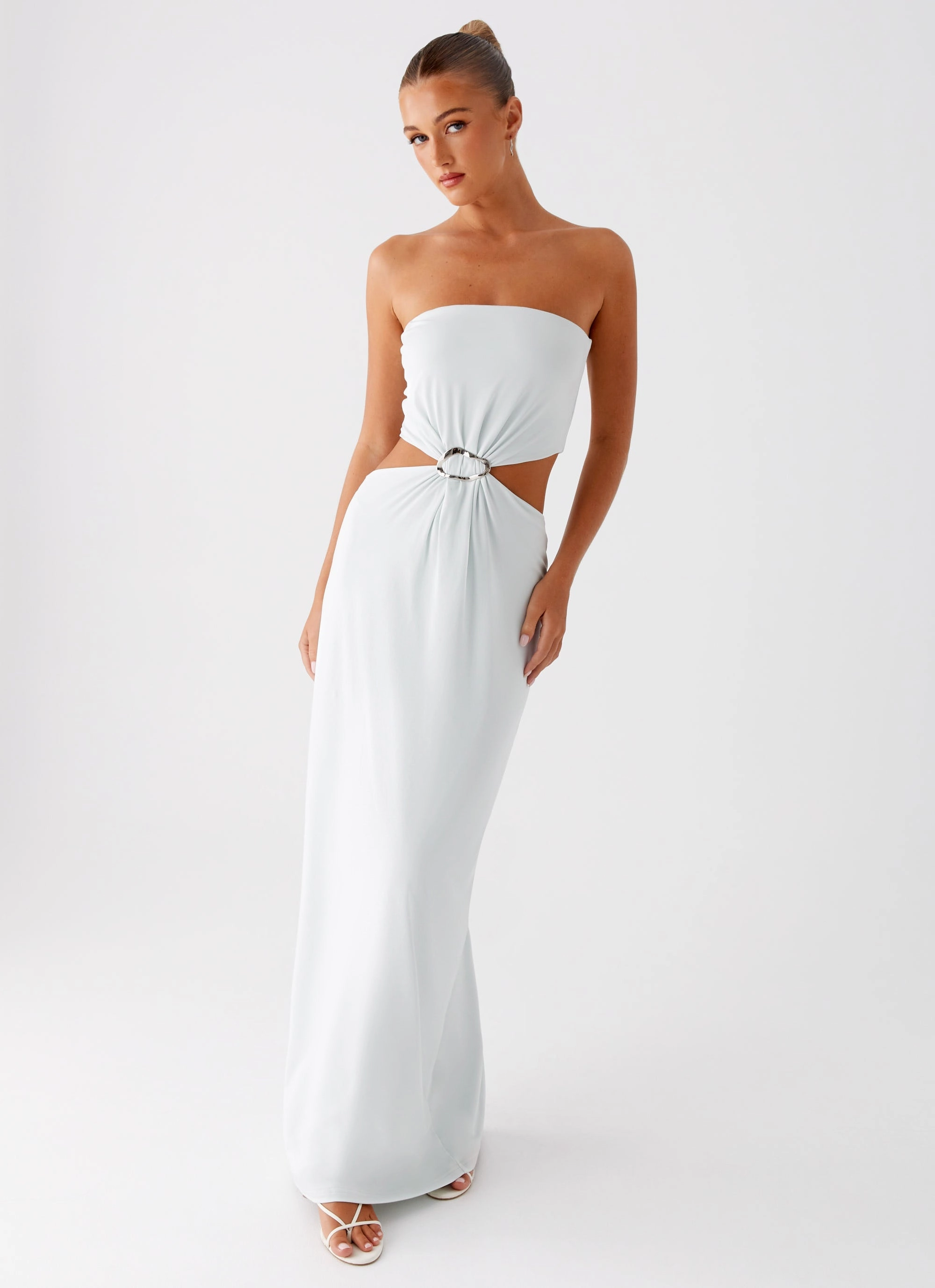Mayfair Maxi Dress - Mint Smooth Lines