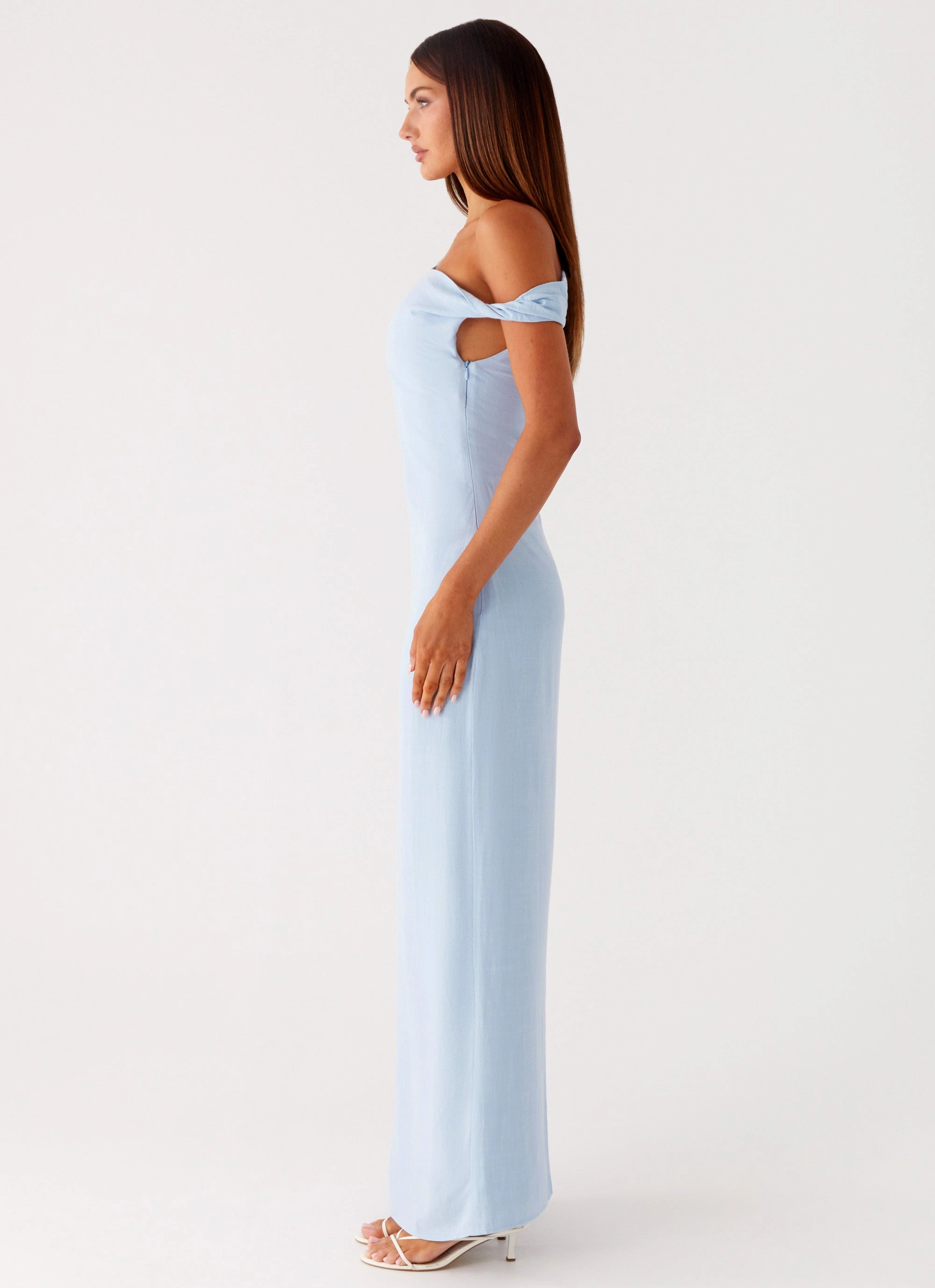 Wedding Style Minimal Curve Mckenna Maxi Dress - Blue